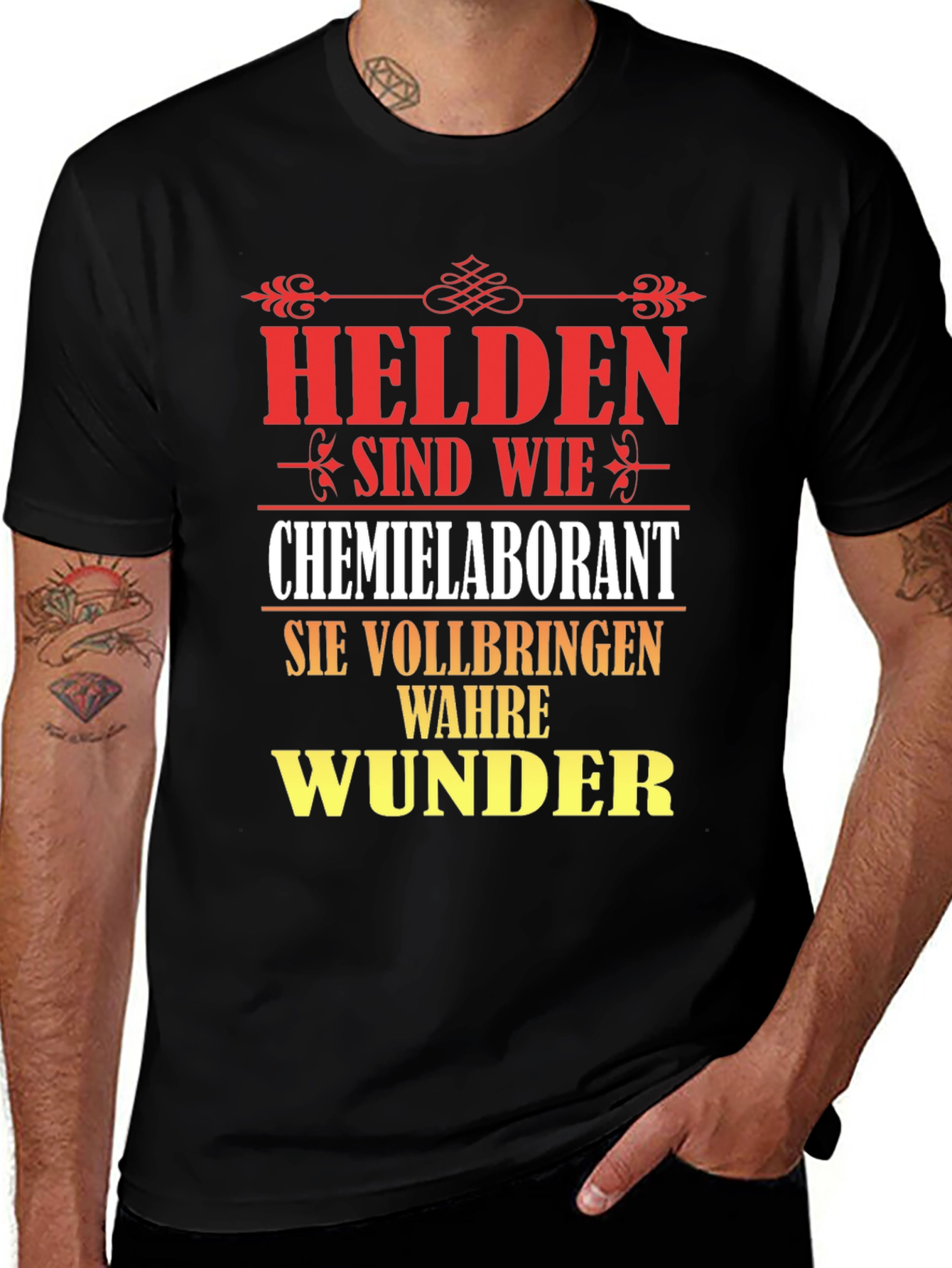 Chemist Lab Technician Hero T-Shirt - German Text
