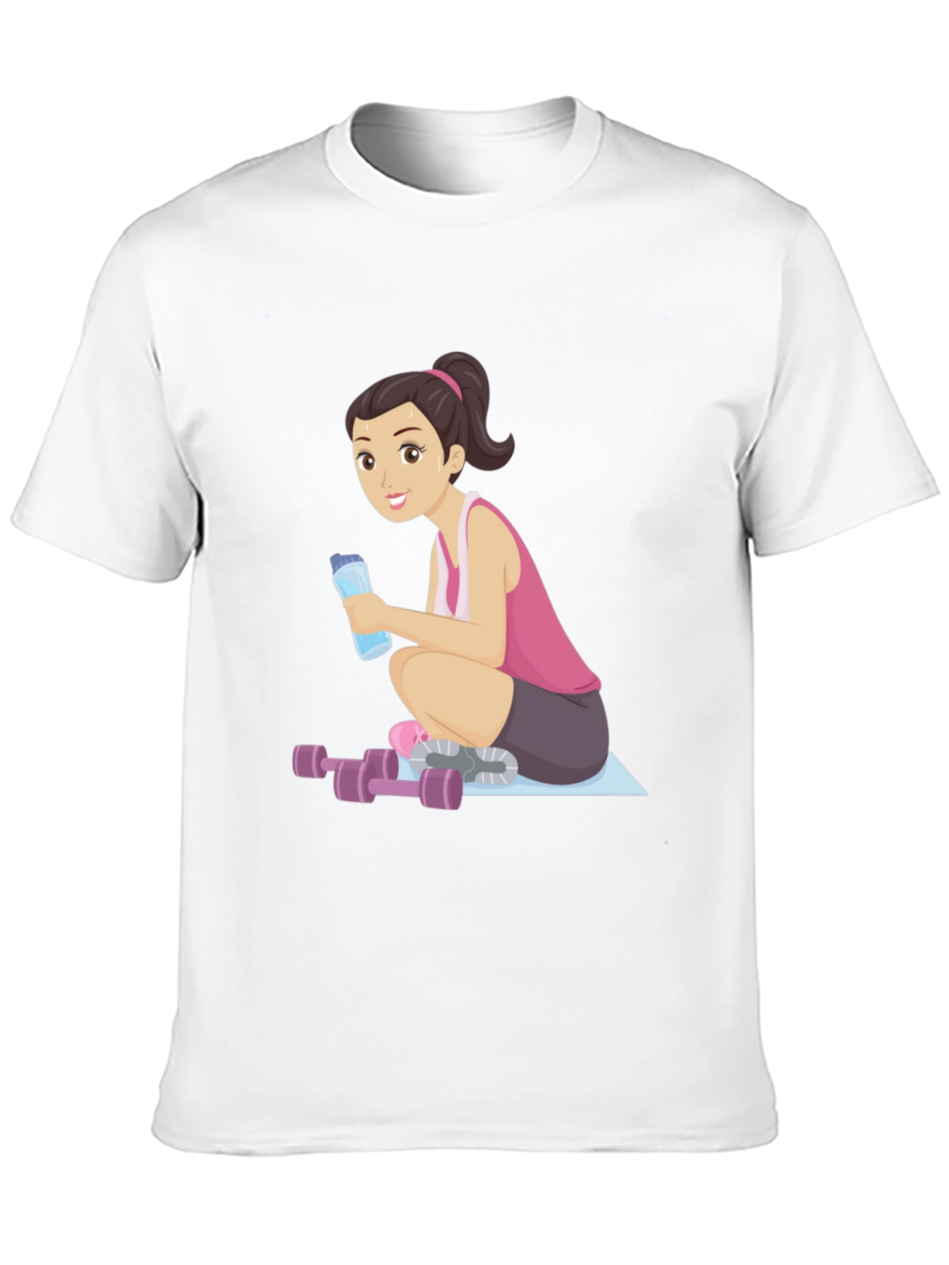 Workout Girl Graphic Tee - Black Casual T-Shirt