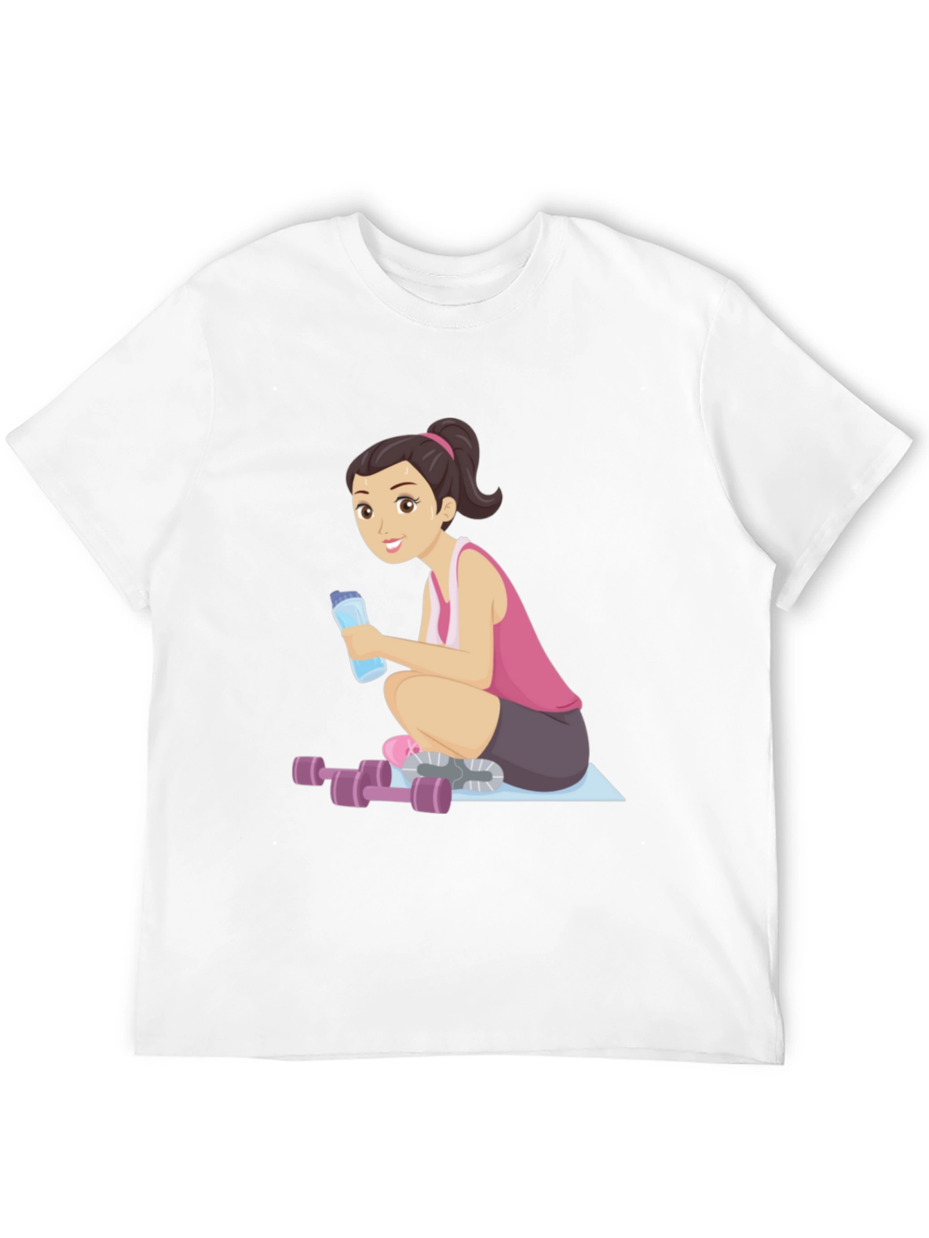 Workout Girl Graphic Tee - Black Casual T-Shirt