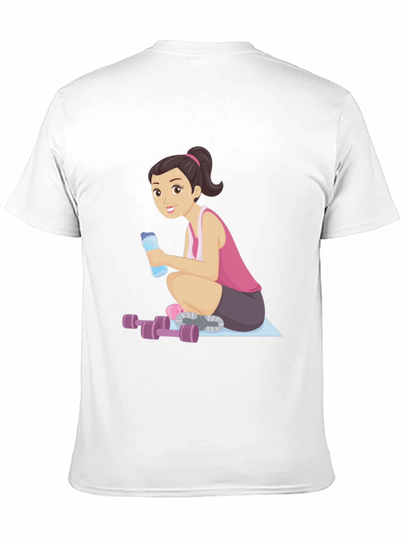 Workout Girl Graphic Tee - Black Casual T-Shirt