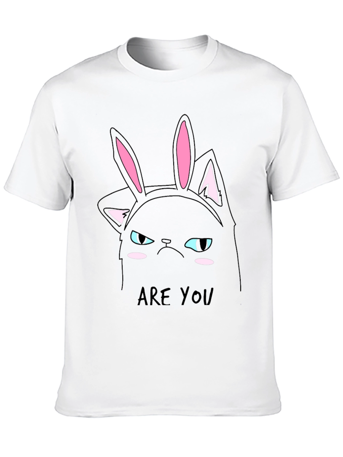 Grumpy Cat Bunny Ears T-Shirt - Mens Black Tee