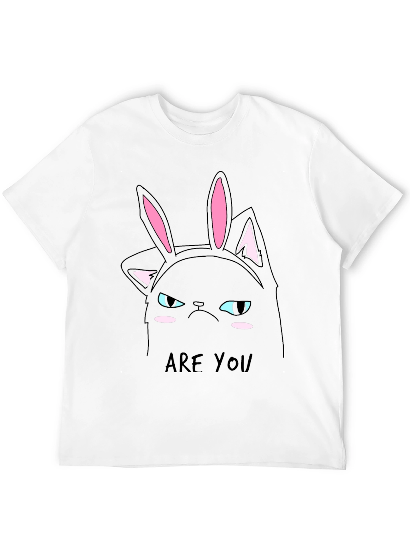 Grumpy Cat Bunny Ears T-Shirt - Mens Black Tee
