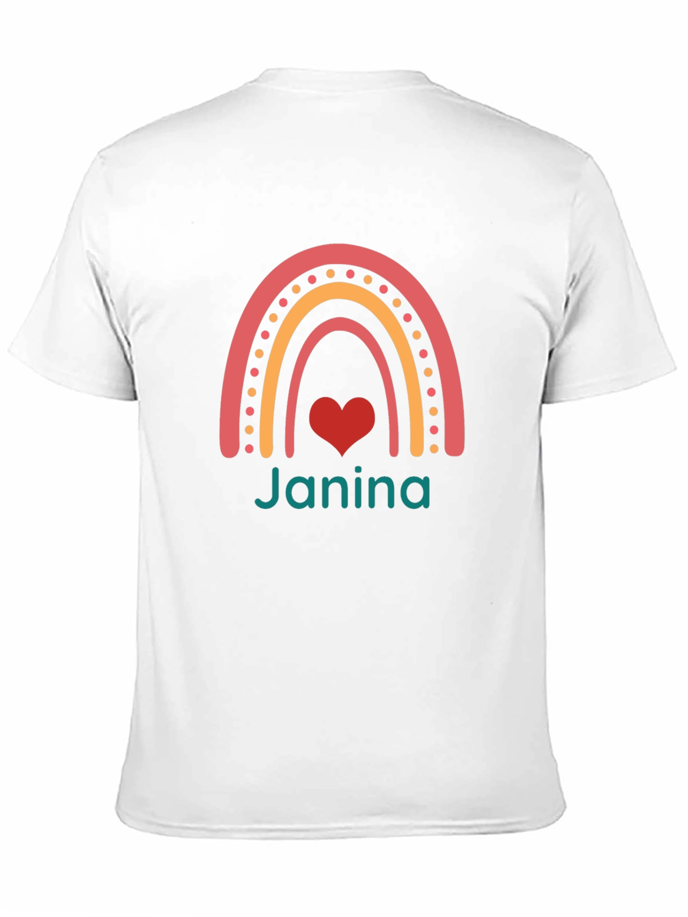 Janina Rainbow Heart Personalized T-Shirt