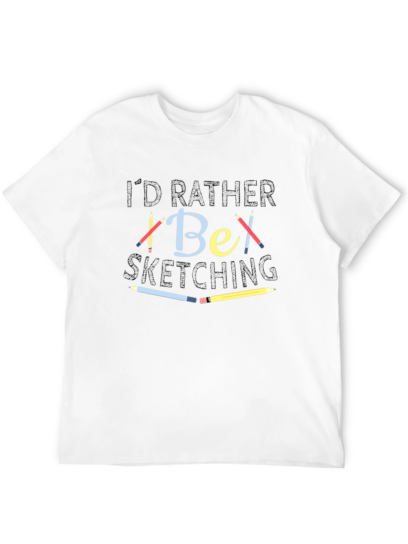 Id Rather Be Sketching Black T-Shirt