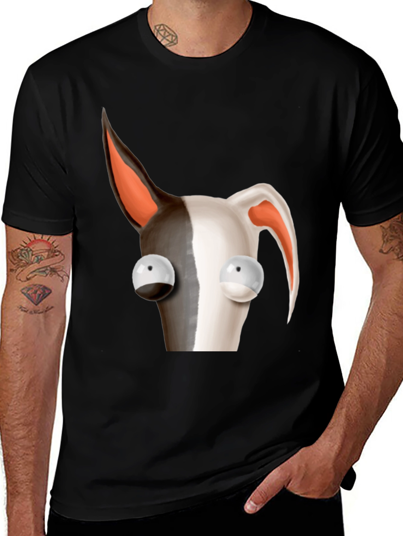 Cartoon Dog Graphic Tee - Unique Animal Design T-Shirt