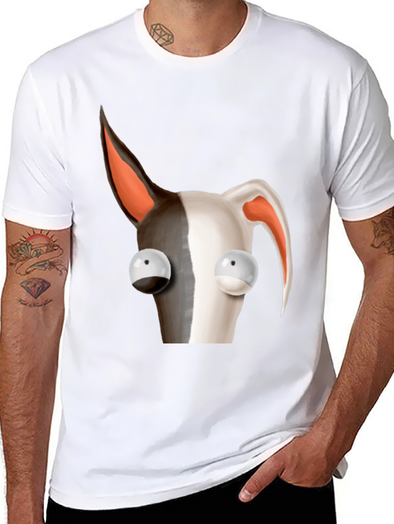 Cartoon Dog Graphic Tee - Unique Animal Design T-Shirt
