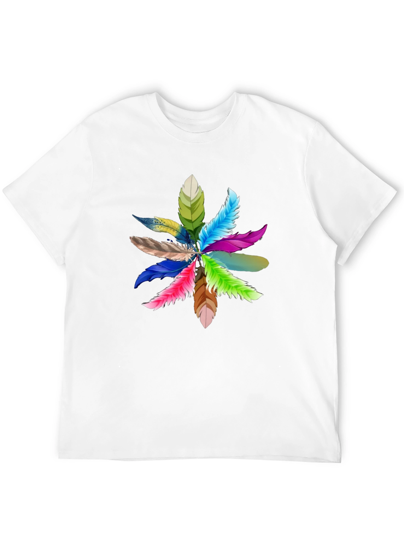 Feather Burst Graphic Black T-Shirt
