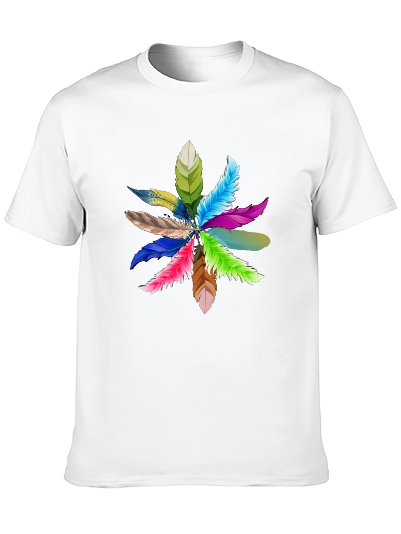 Feather Burst Graphic Black T-Shirt