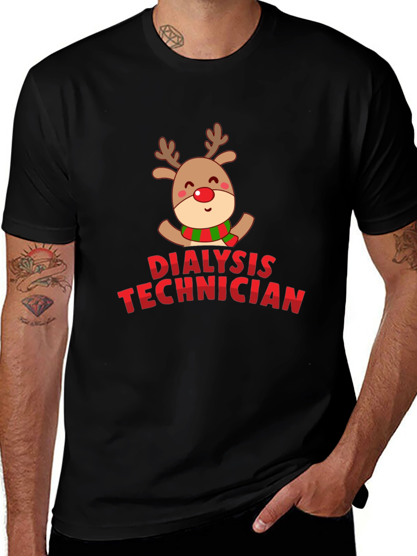 Christmas Dialysis Technician Reindeer T-Shirt