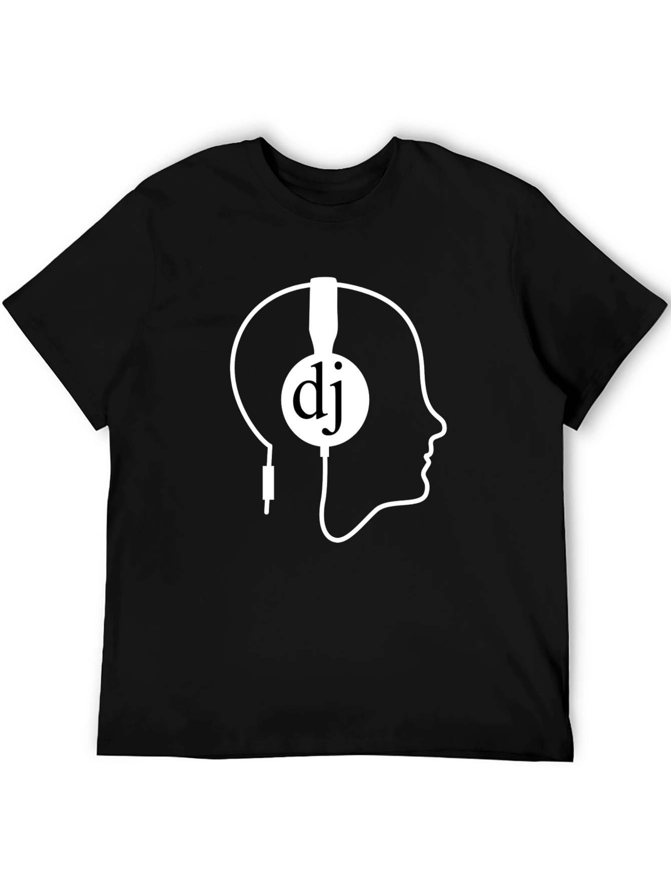 DJ Headphone Head Black T-Shirt