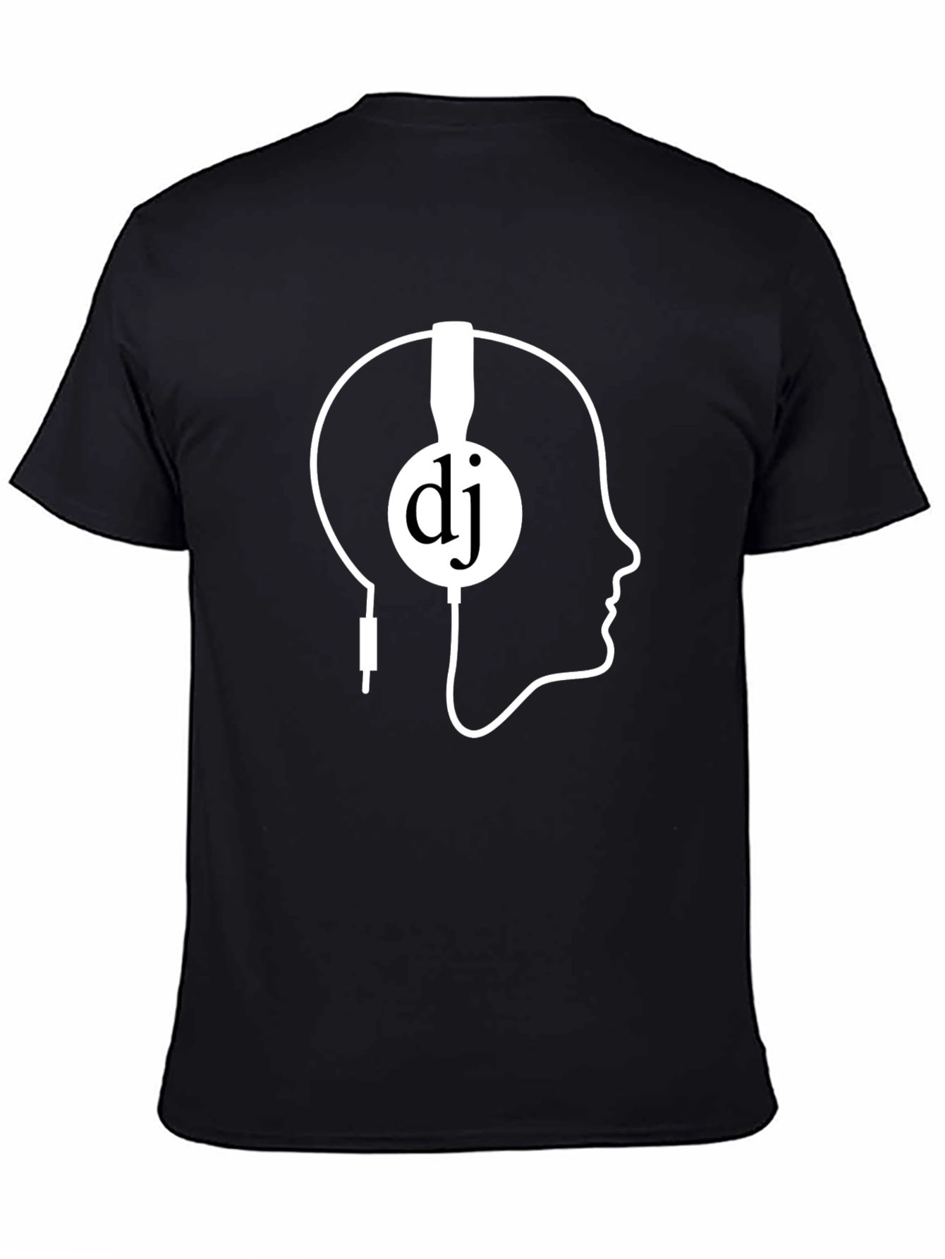 DJ Headphone Head Black T-Shirt