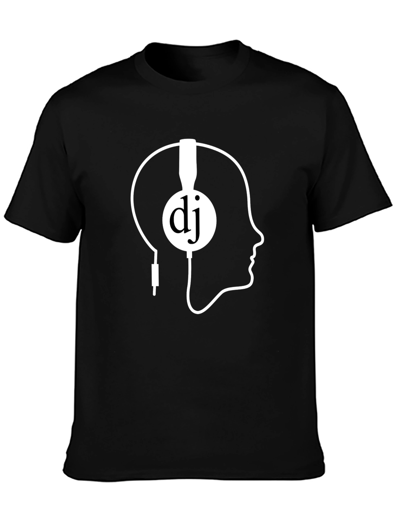 DJ Headphone Head Black T-Shirt