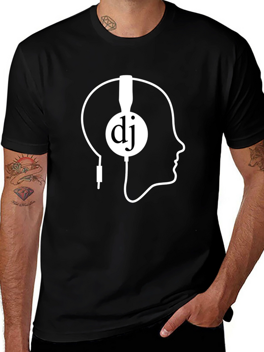 DJ Headphone Head Black T-Shirt