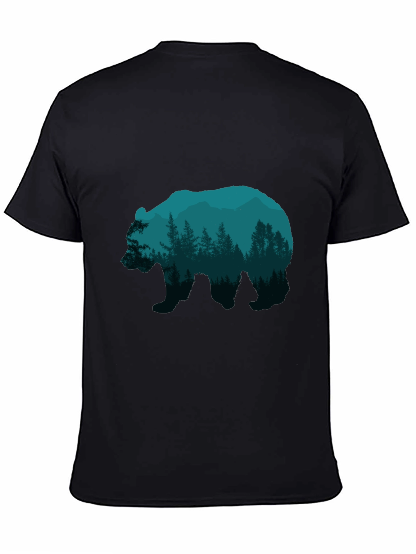 Nature Bear Graphic Tee - Mens Black T-Shirt