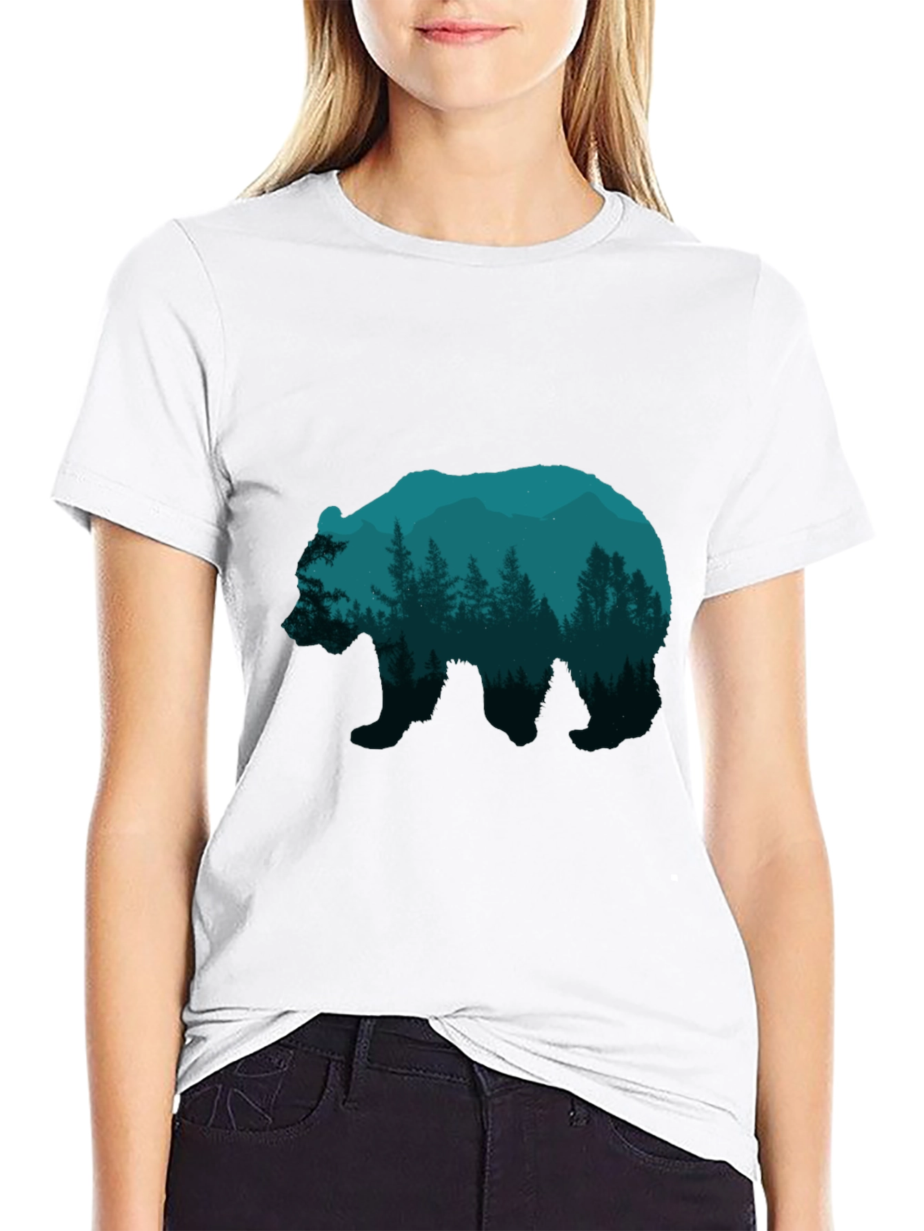 Nature Bear Graphic Tee - Mens Black T-Shirt
