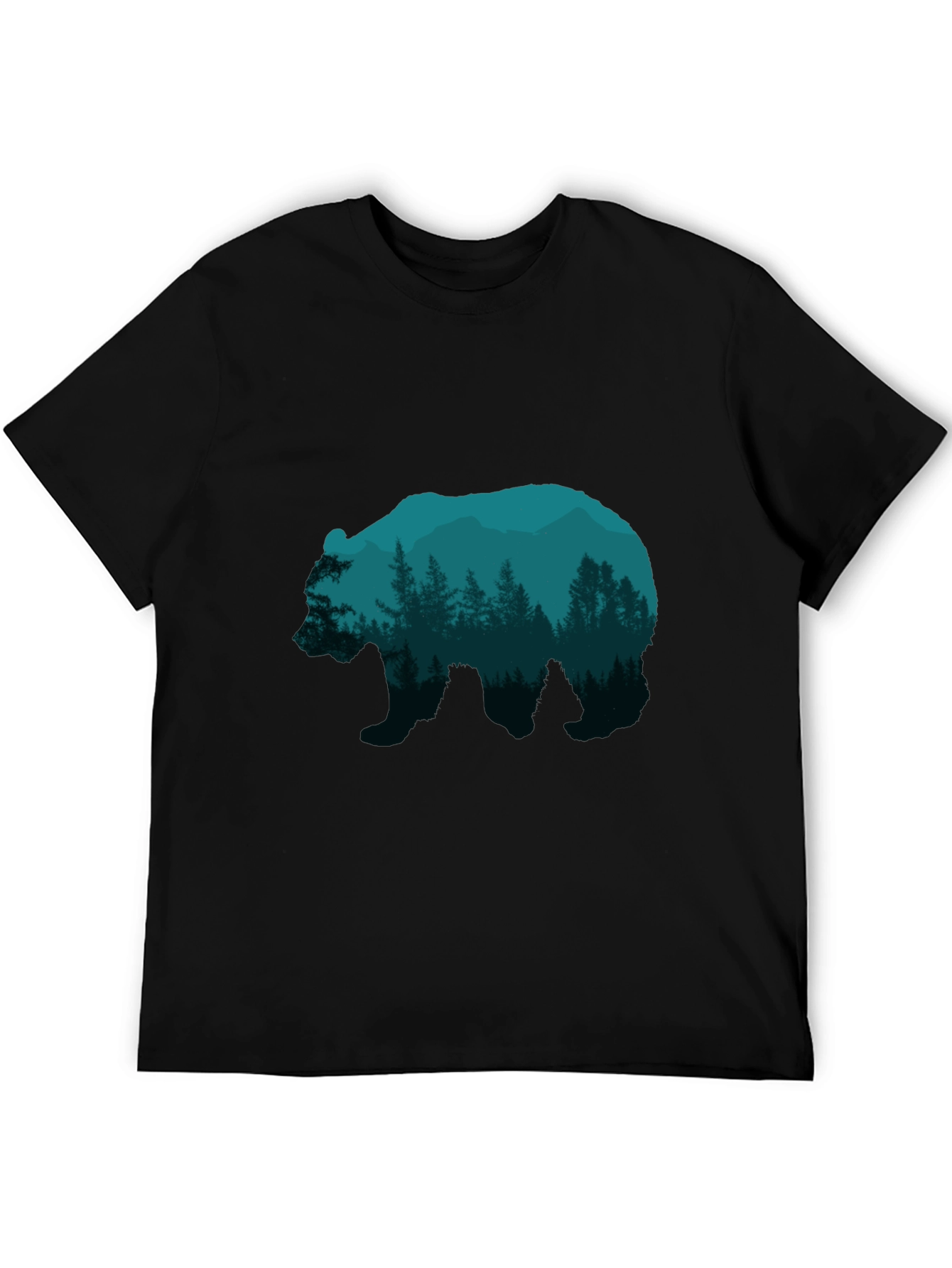 Nature Bear Graphic Tee - Mens Black T-Shirt