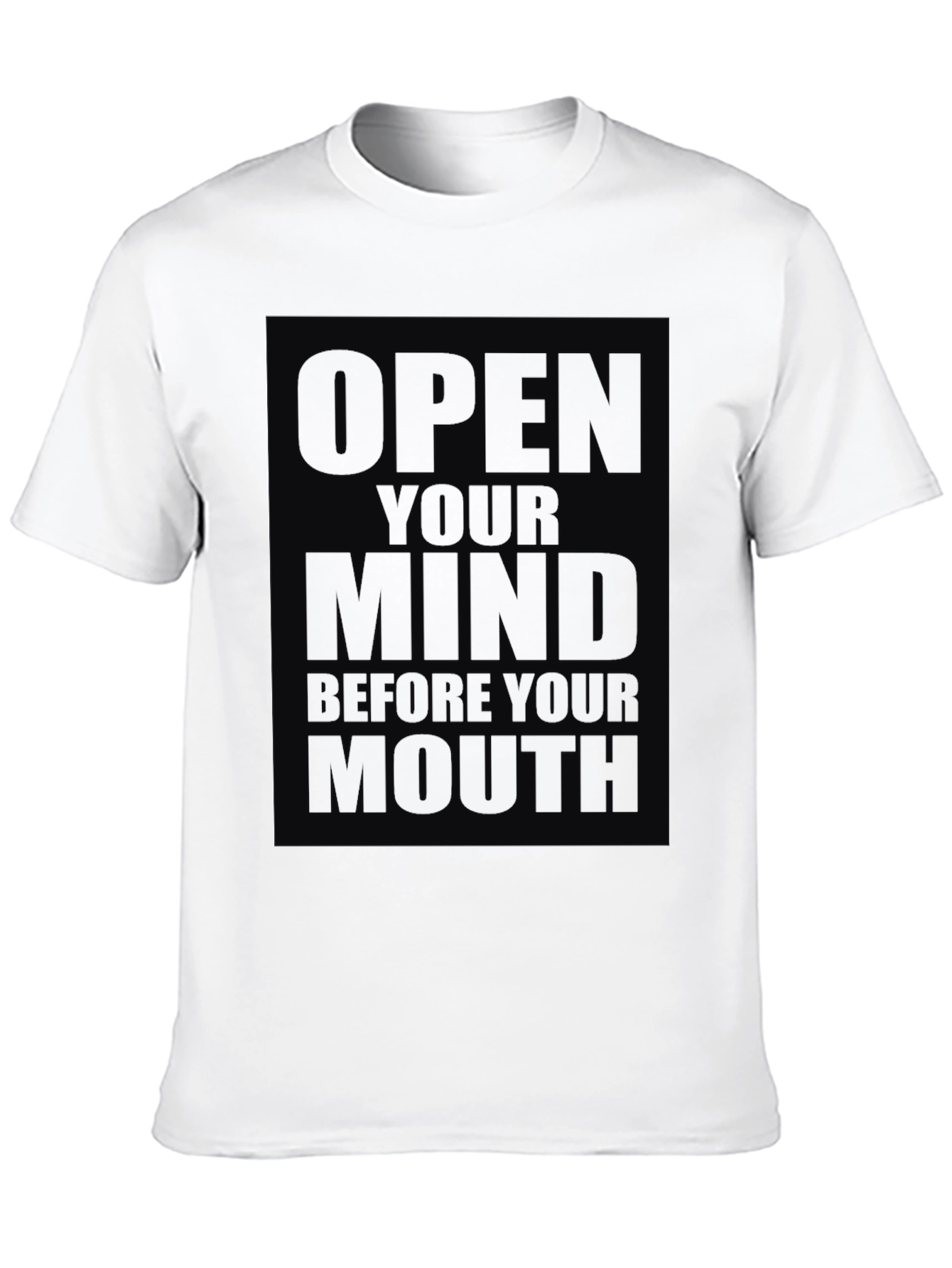 Open Your Mind Graphic Tee - Black Cotton T-Shirt