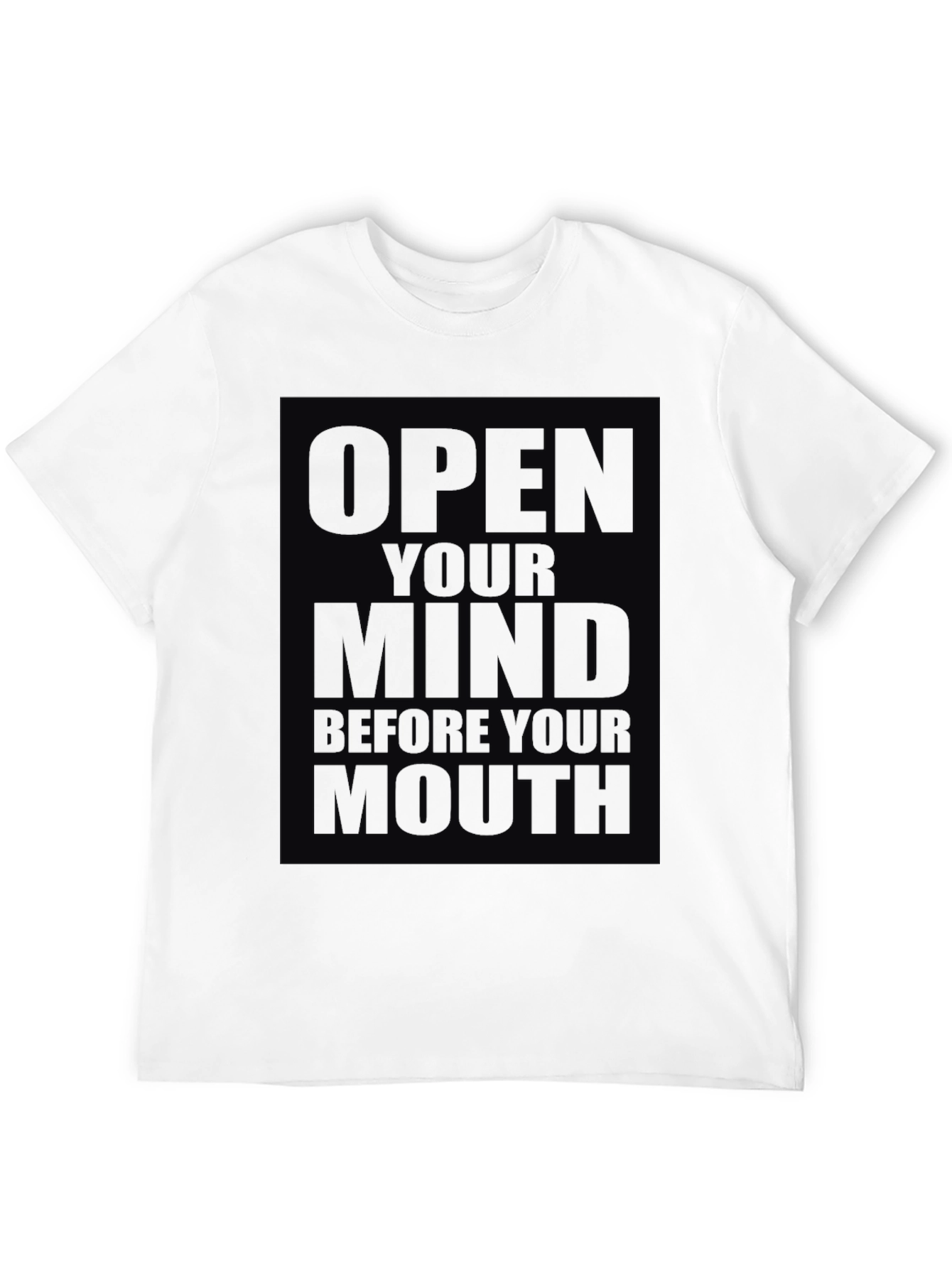 Open Your Mind Graphic Tee - Black Cotton T-Shirt