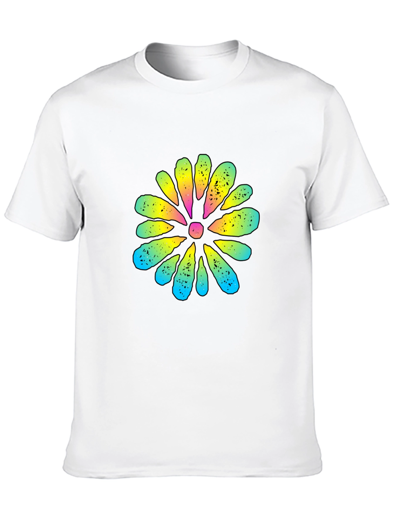 Retro Flower Graphic Black T-Shirt