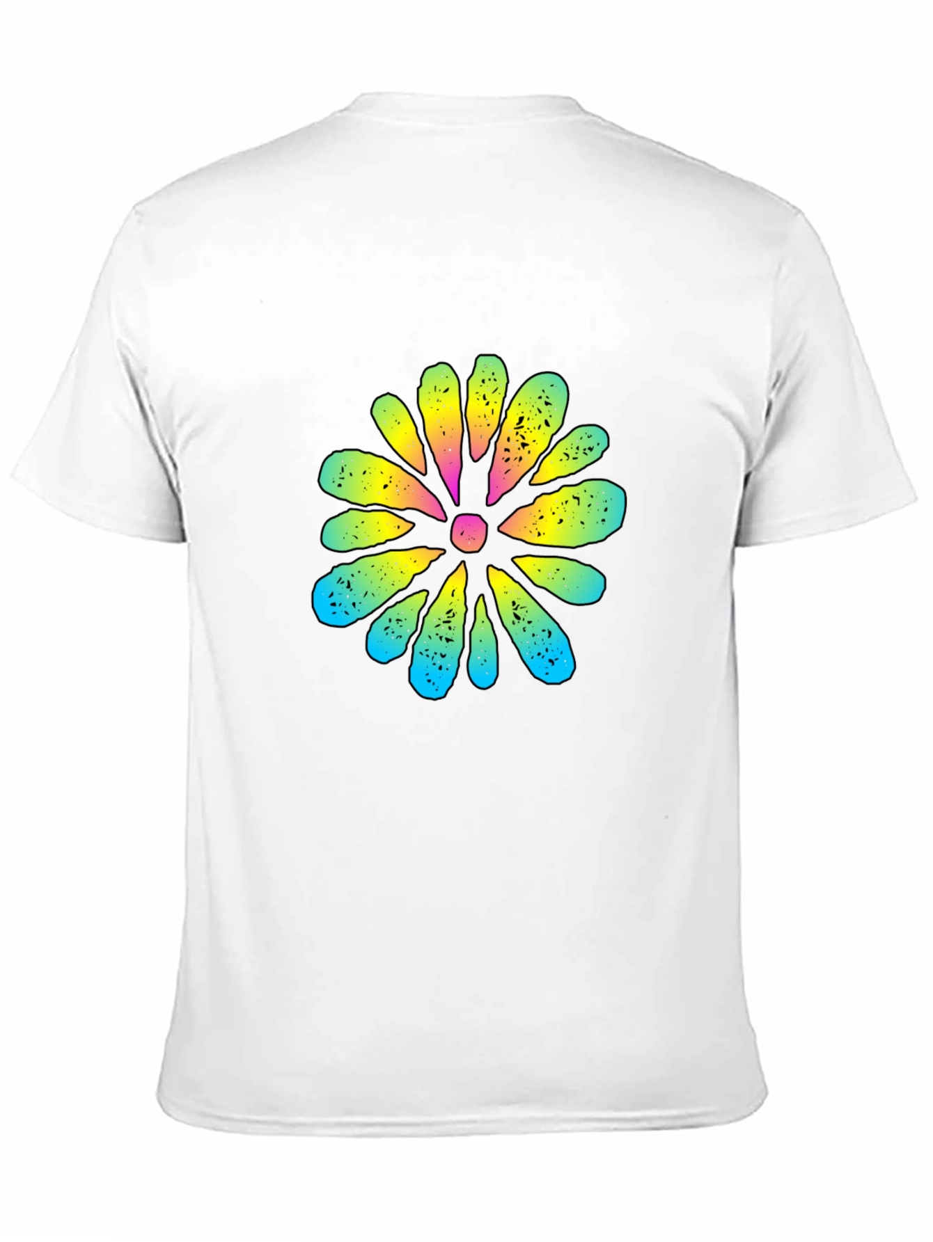 Retro Flower Graphic Black T-Shirt