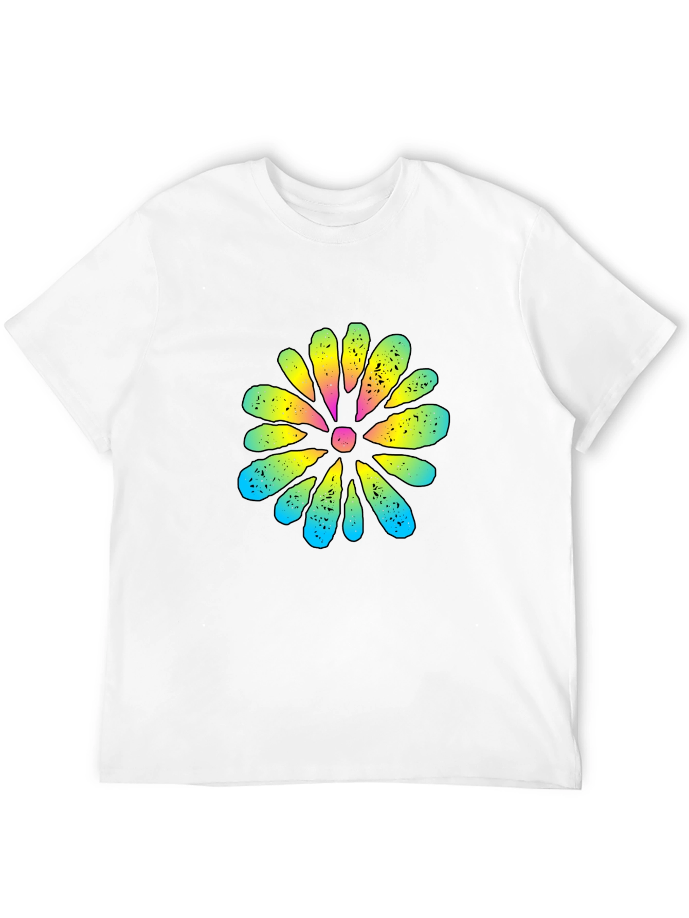 Retro Flower Graphic Black T-Shirt