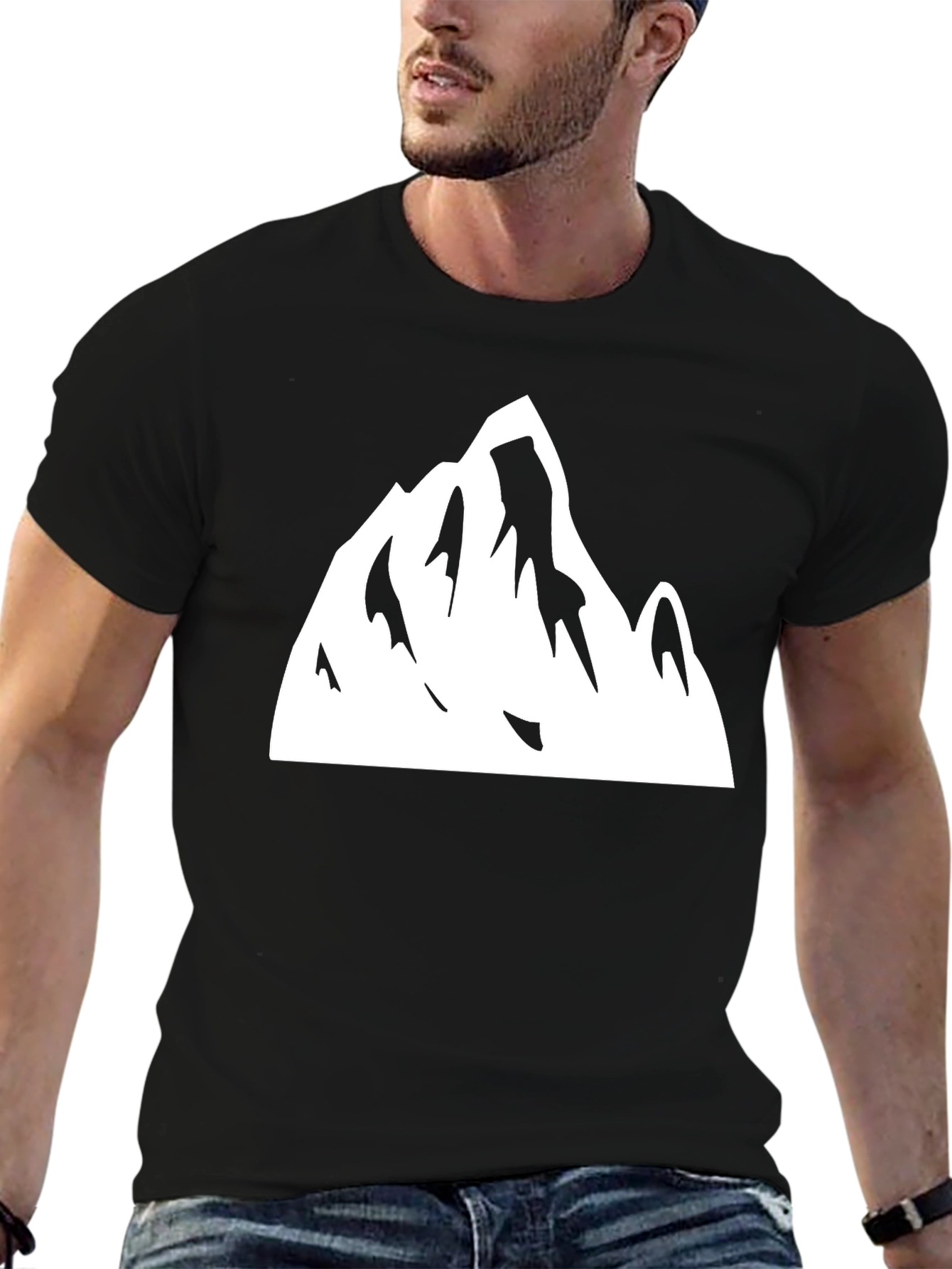 Mountain Graphic Tee - Black Cotton