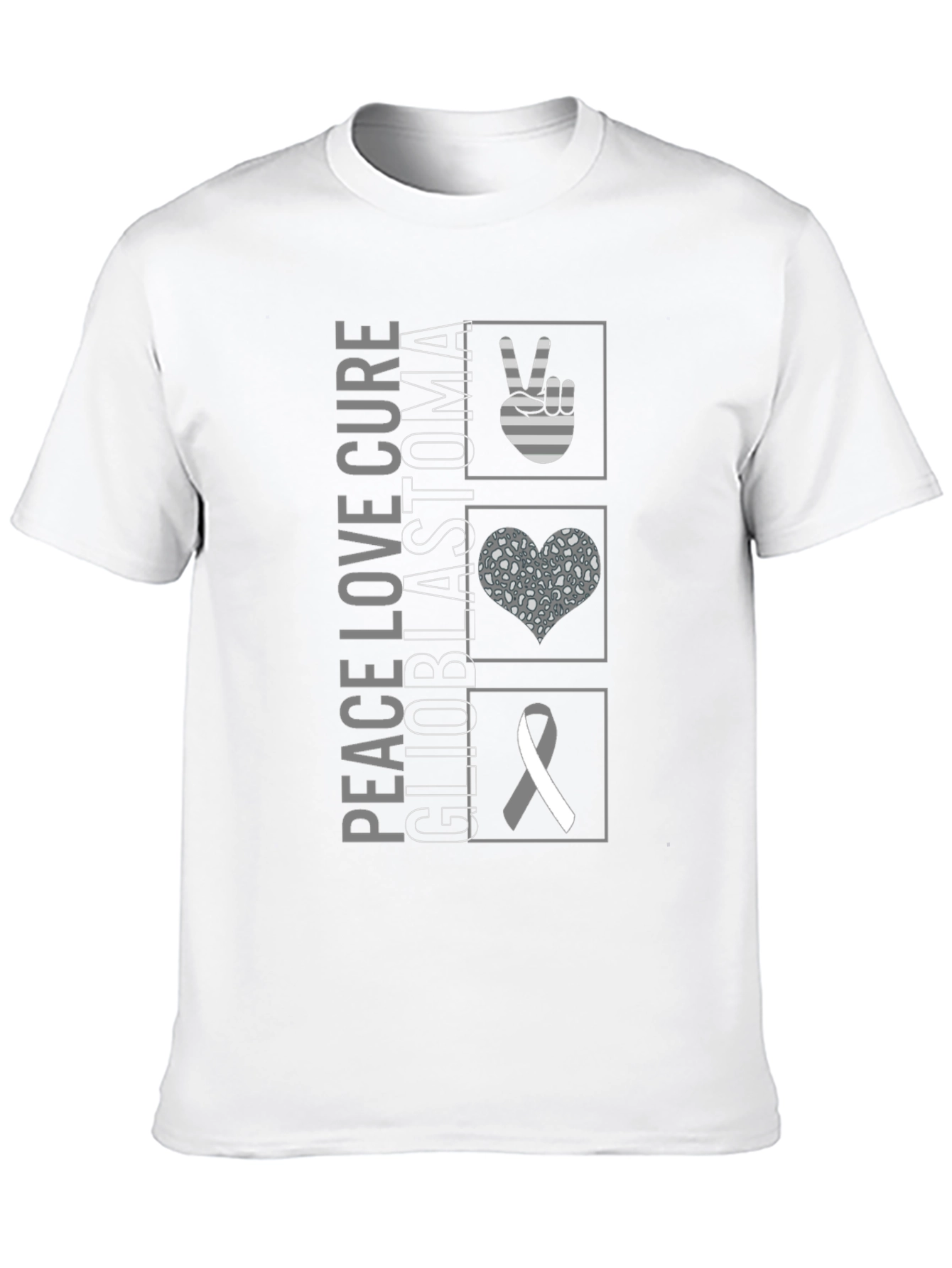 Peace Love Cure Glioblastoma Awareness T-Shirt