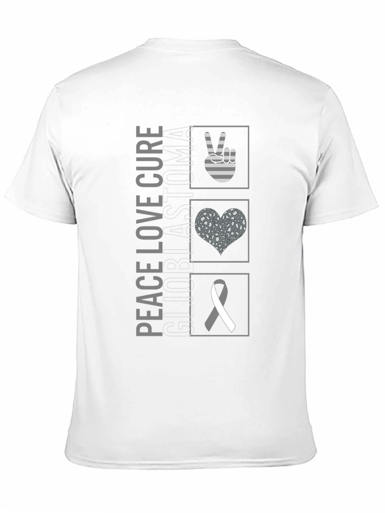 Peace Love Cure Glioblastoma Awareness T-Shirt