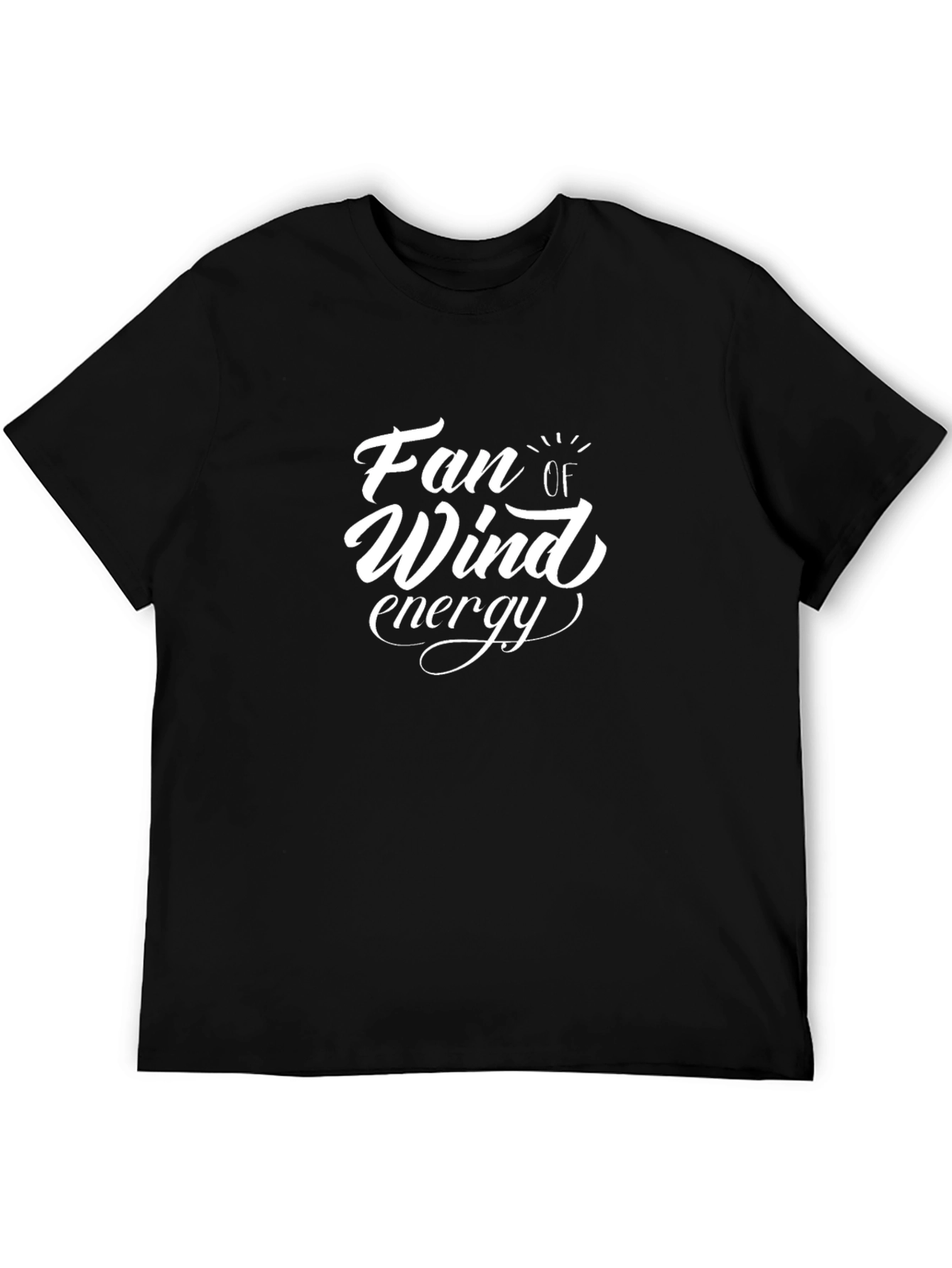 Fan of Wind Energy Black Cotton T-Shirt