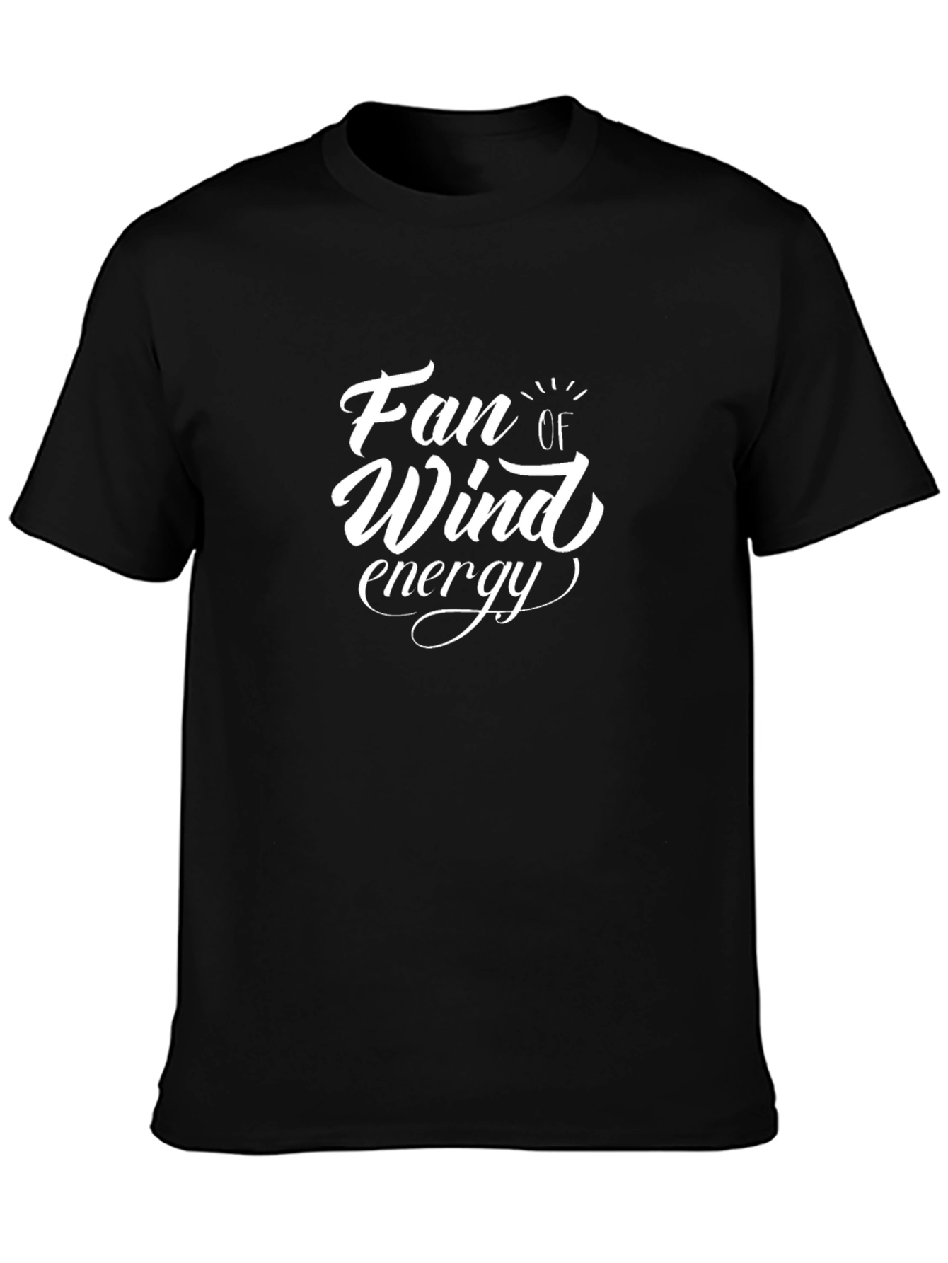 Fan of Wind Energy Black Cotton T-Shirt