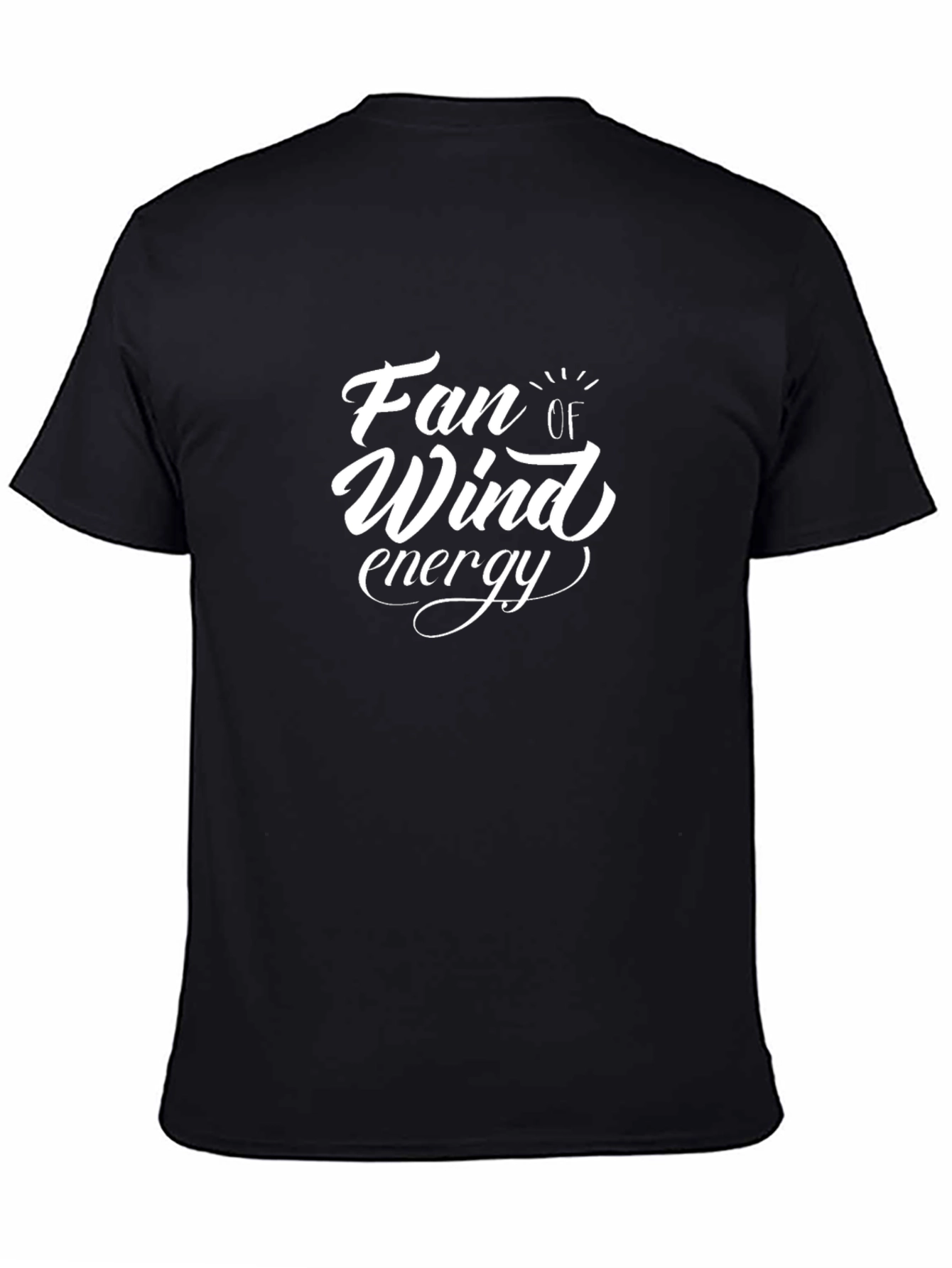 Fan of Wind Energy Black Cotton T-Shirt