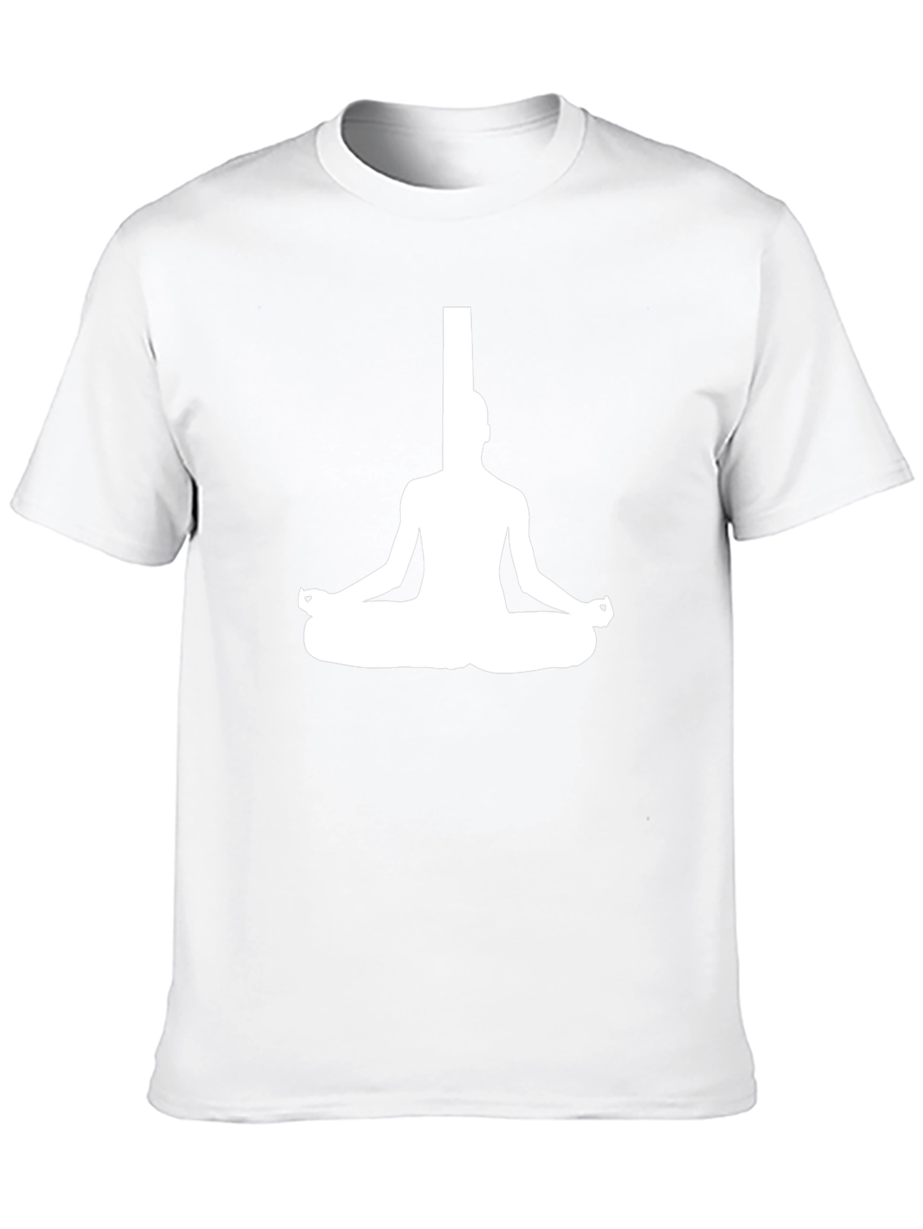 Meditating Man Graphic Tee - Black Cotton Blend T-Shirt