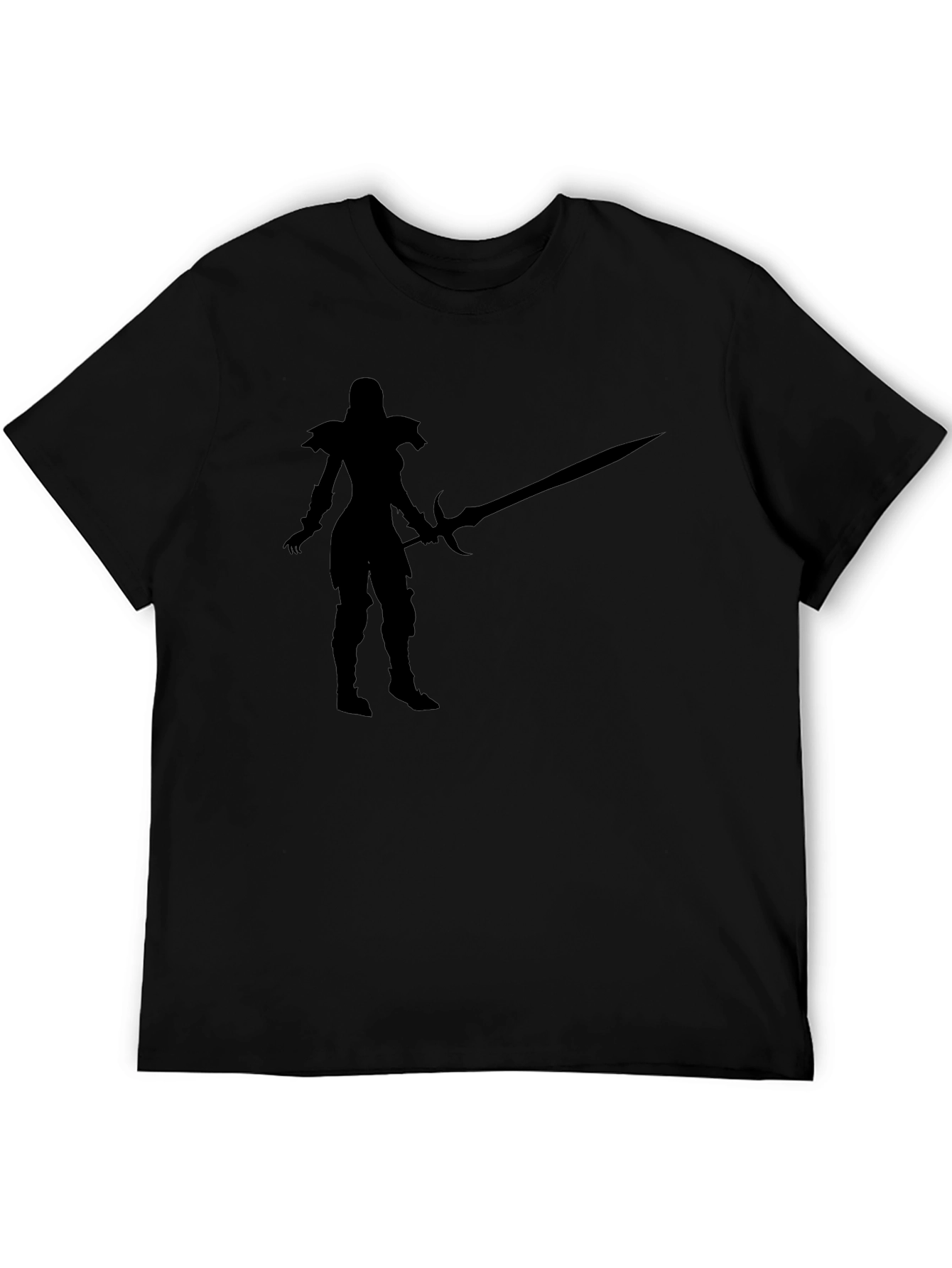 Warrior Silhouette Graphic Black T-Shirt
