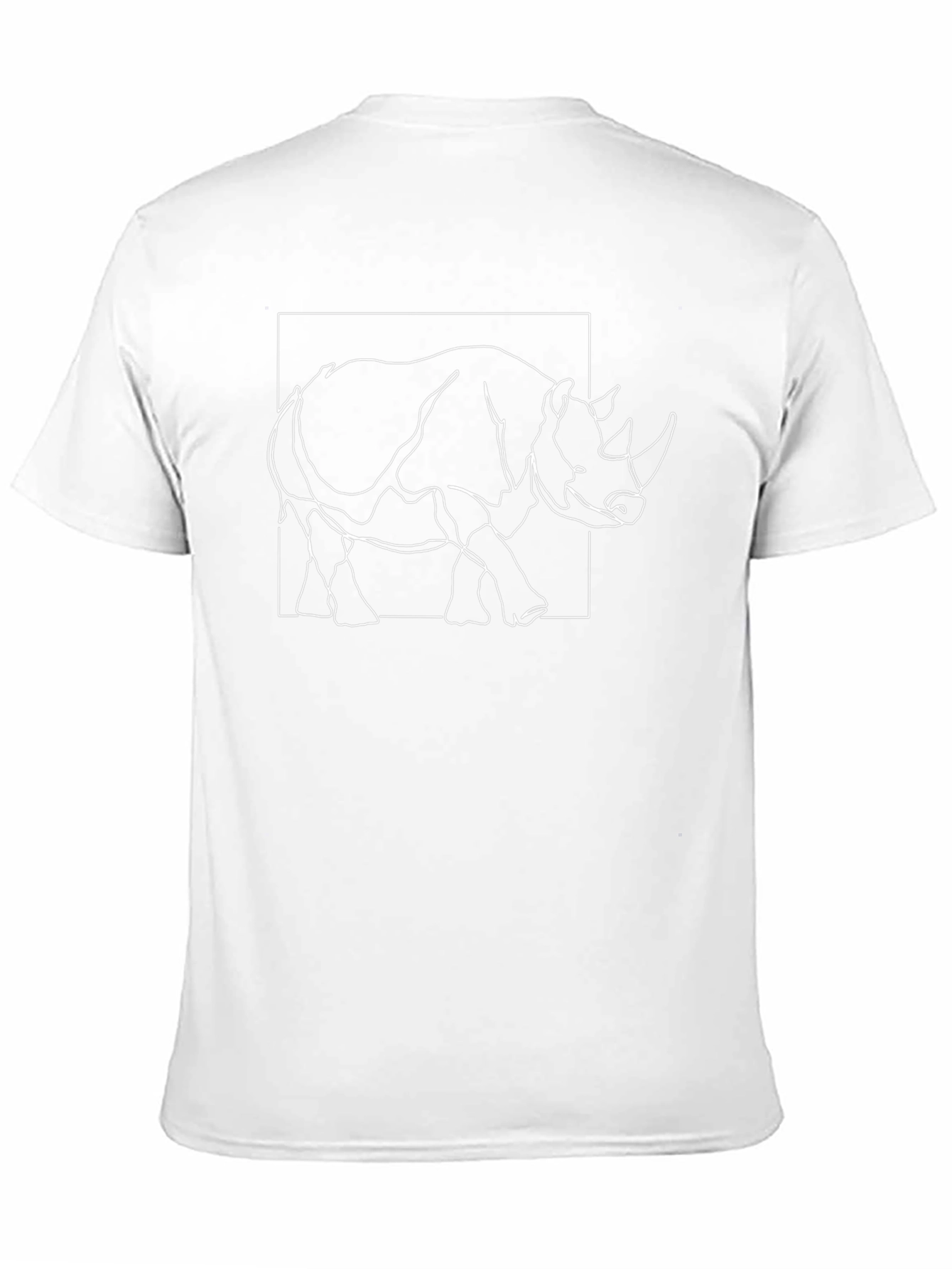 Rhino Graphic Tee - Modern Line Art Animal Design