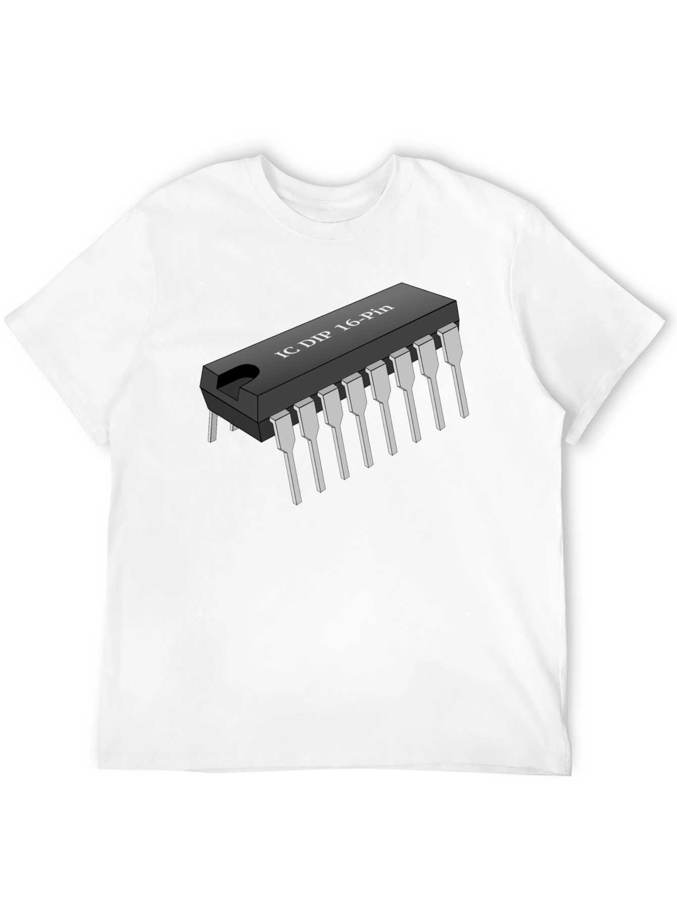 IC DIP 16-Pin Black T-Shirt - Geeky Electronics Tee