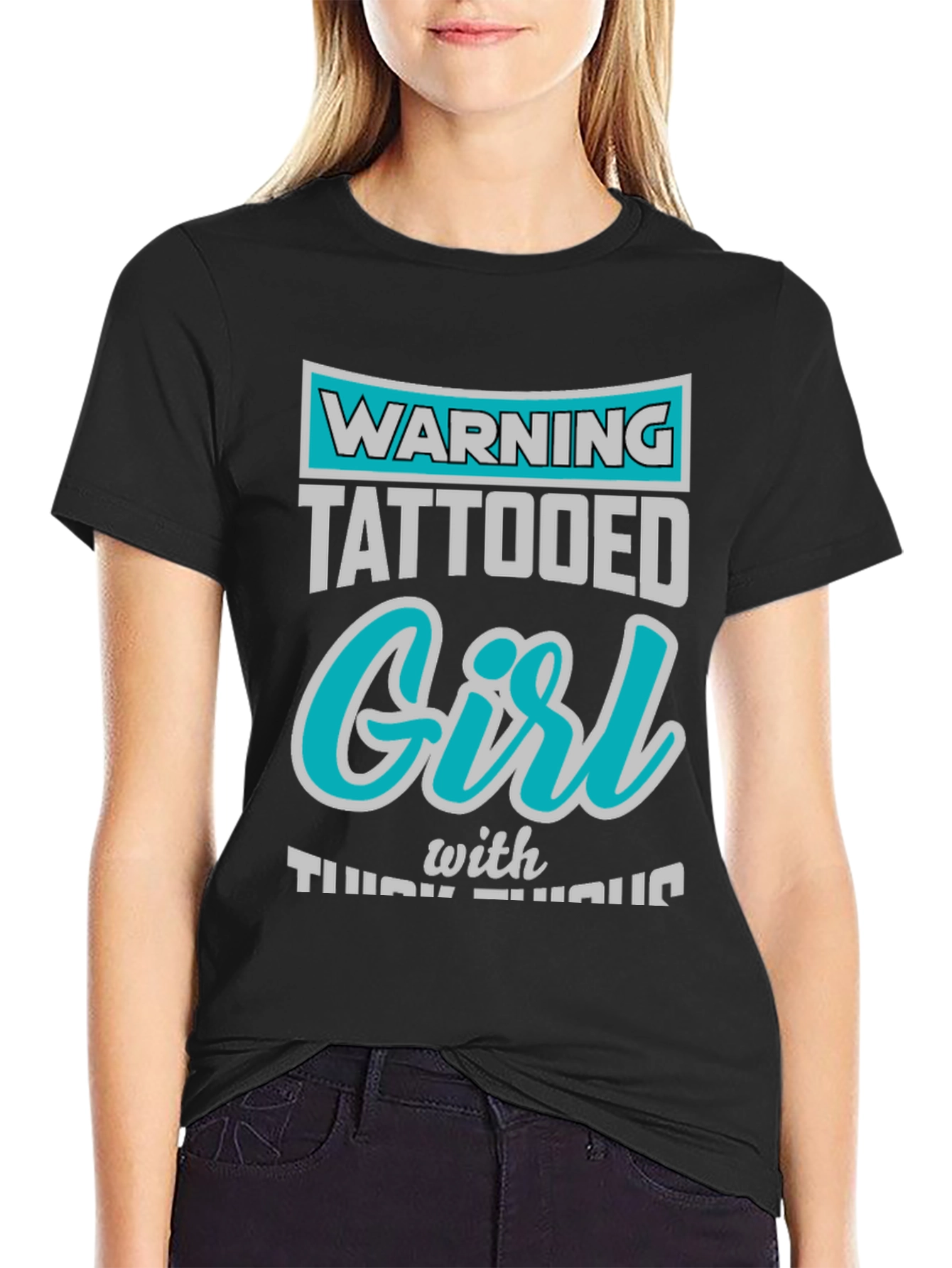 Warning Tattooed Girl Graphic Tee