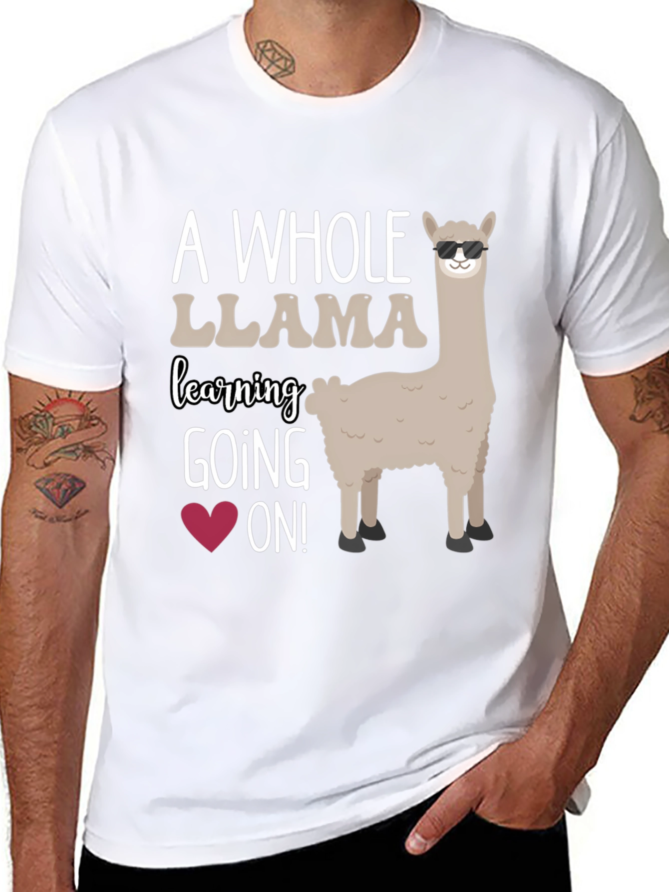 Cool Llama Teacher T-Shirt - Learning is Fun!