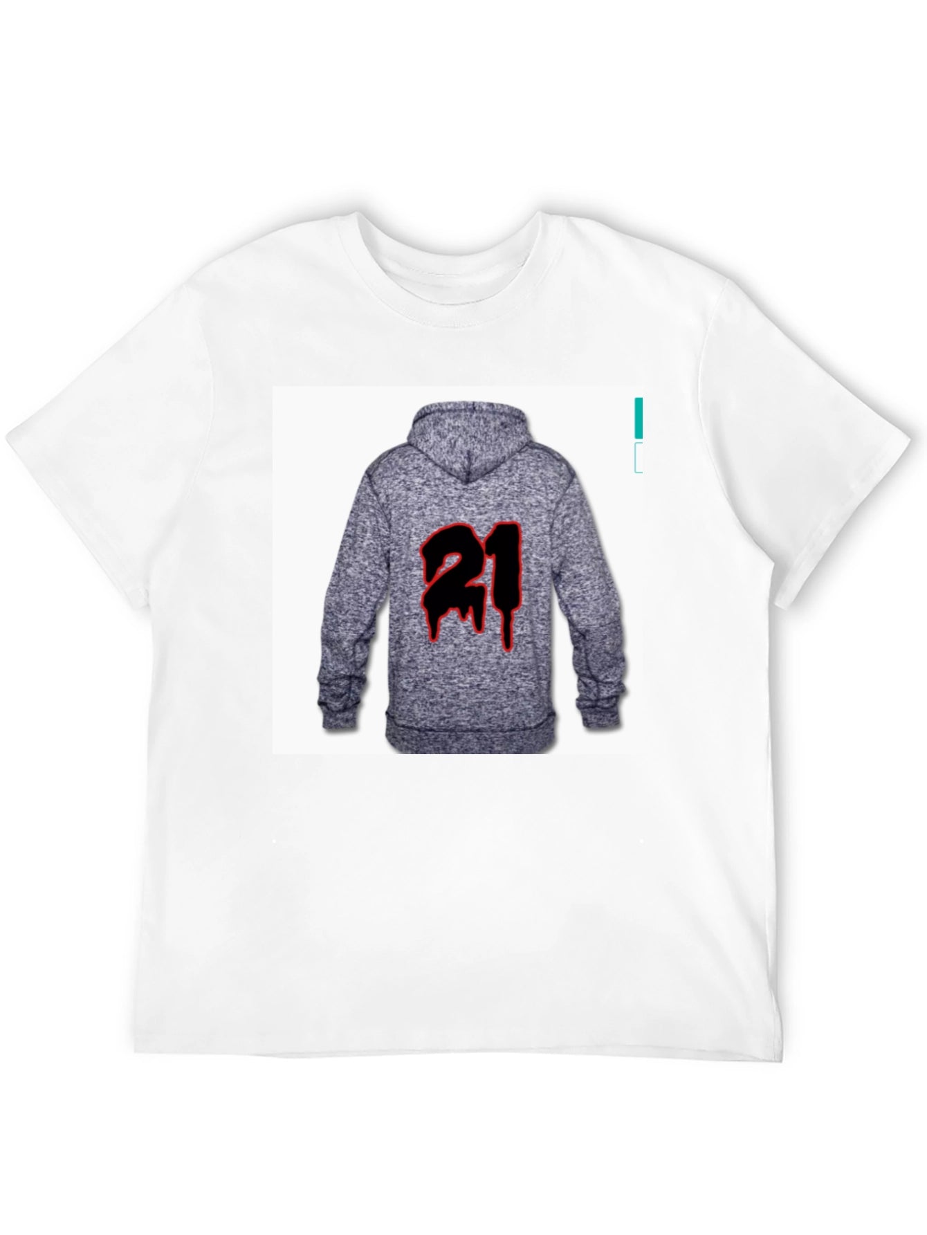 Black T-Shirt with 21 Hoodie Graphic