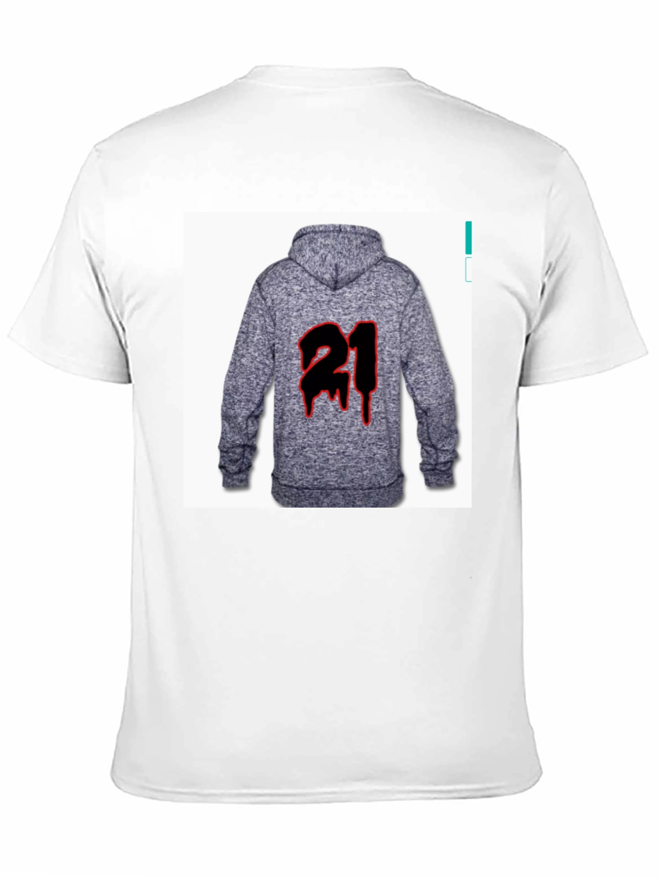 Black T-Shirt with 21 Hoodie Graphic