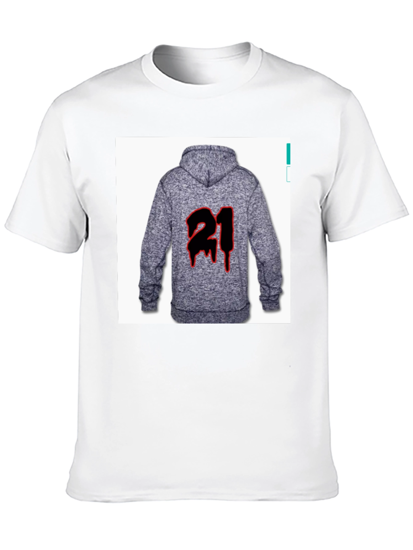 Black T-Shirt with 21 Hoodie Graphic
