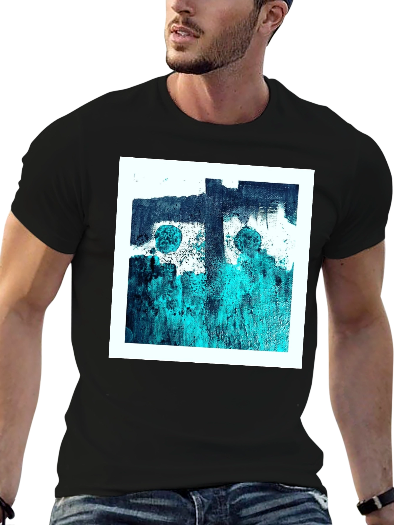 Abstract Art Graphic Tee - Modern Black T-Shirt