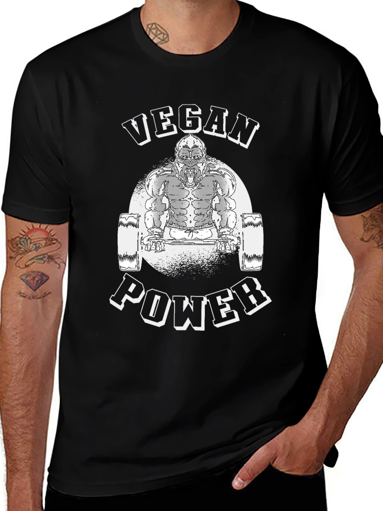 Vegan Power Gorilla Gym T-Shirt