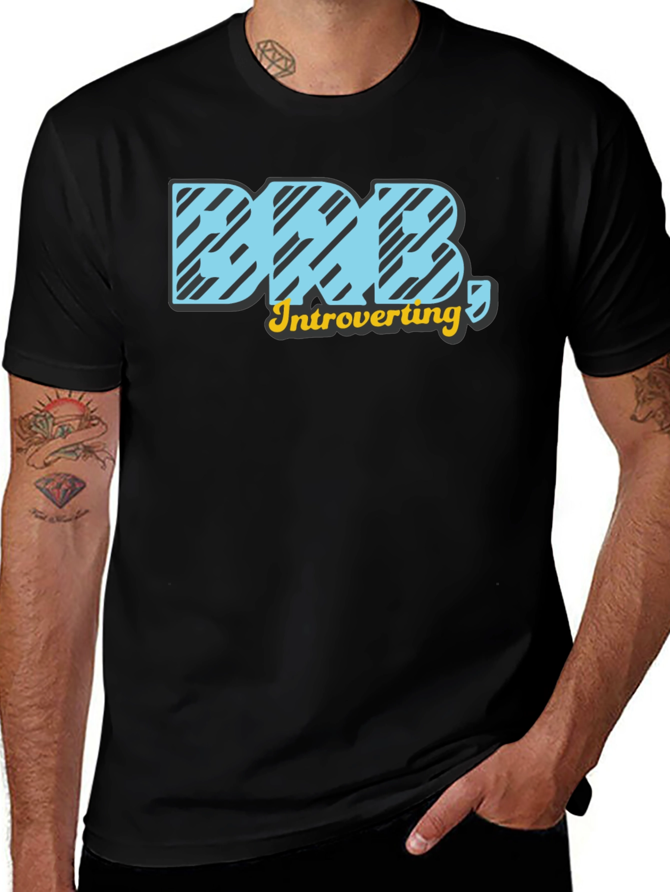 Introvert BRB Black T-Shirt