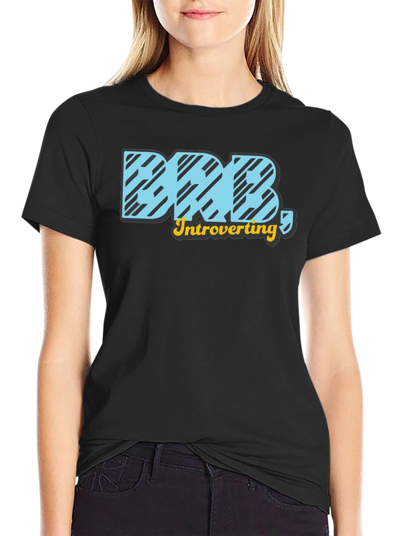 Introvert BRB Black T-Shirt
