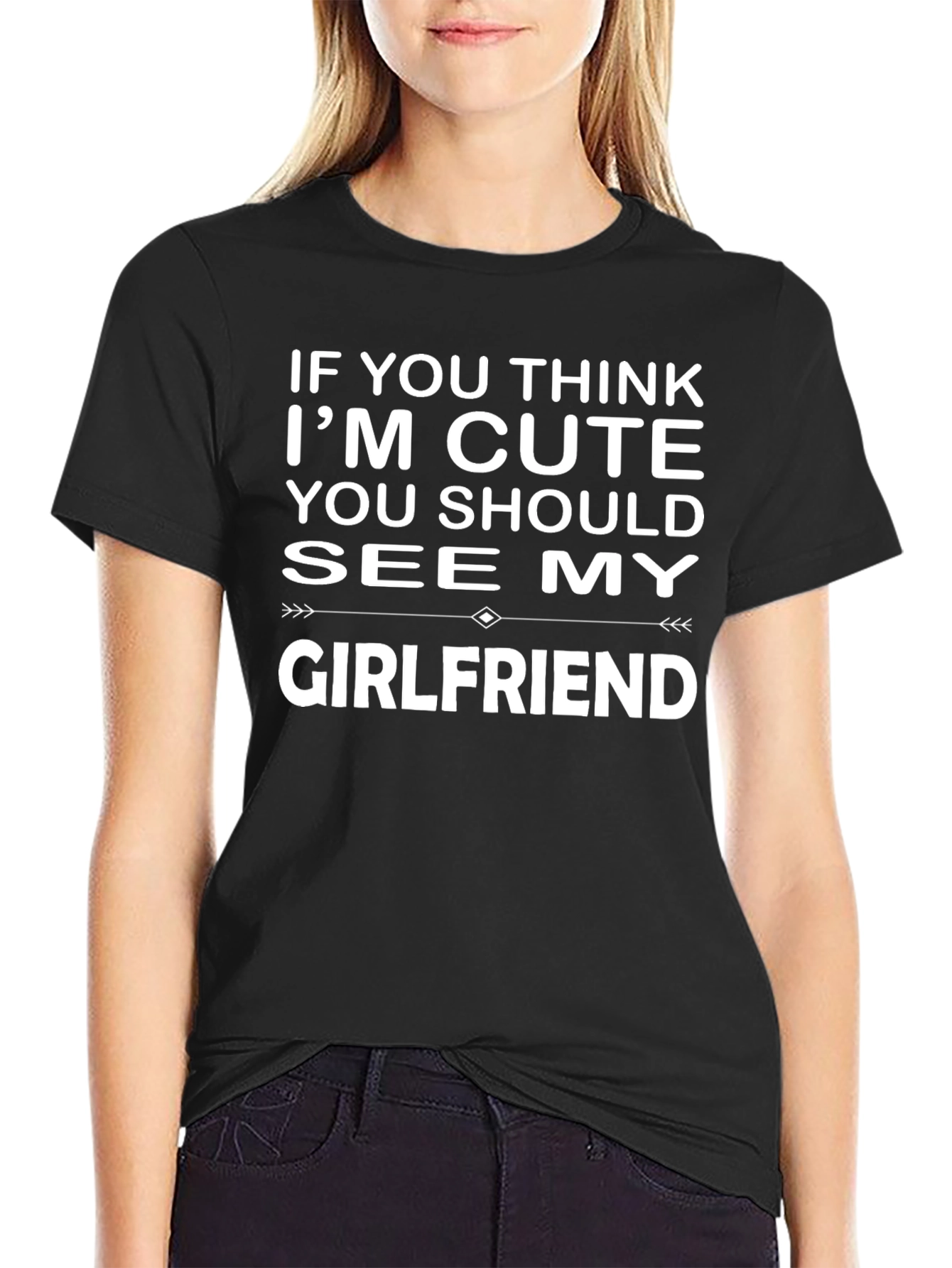Funny Girlfriend Graphic Tee - Black Crew Neck Shirt