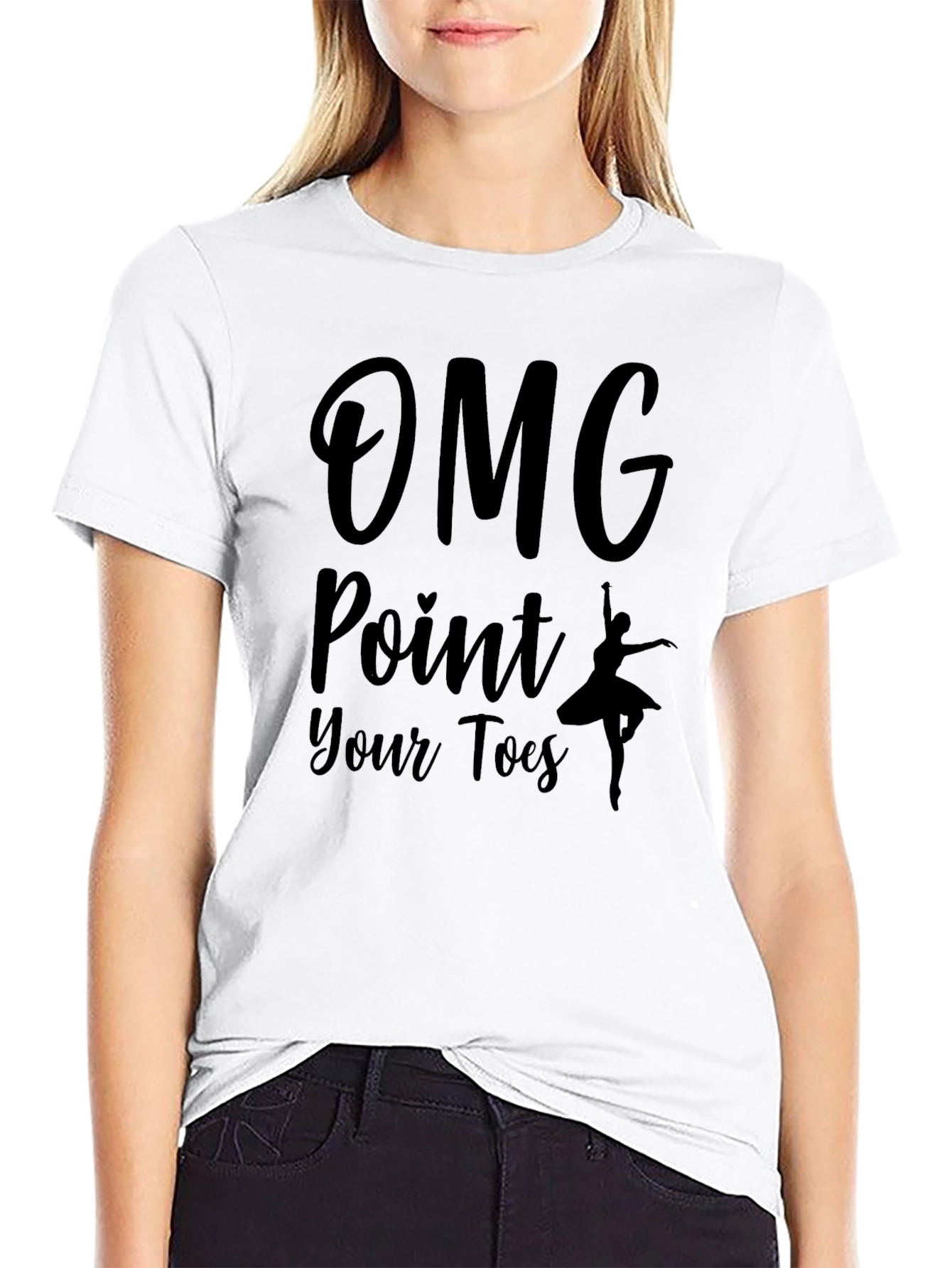 OMG Point Your Toes Black T-Shirt