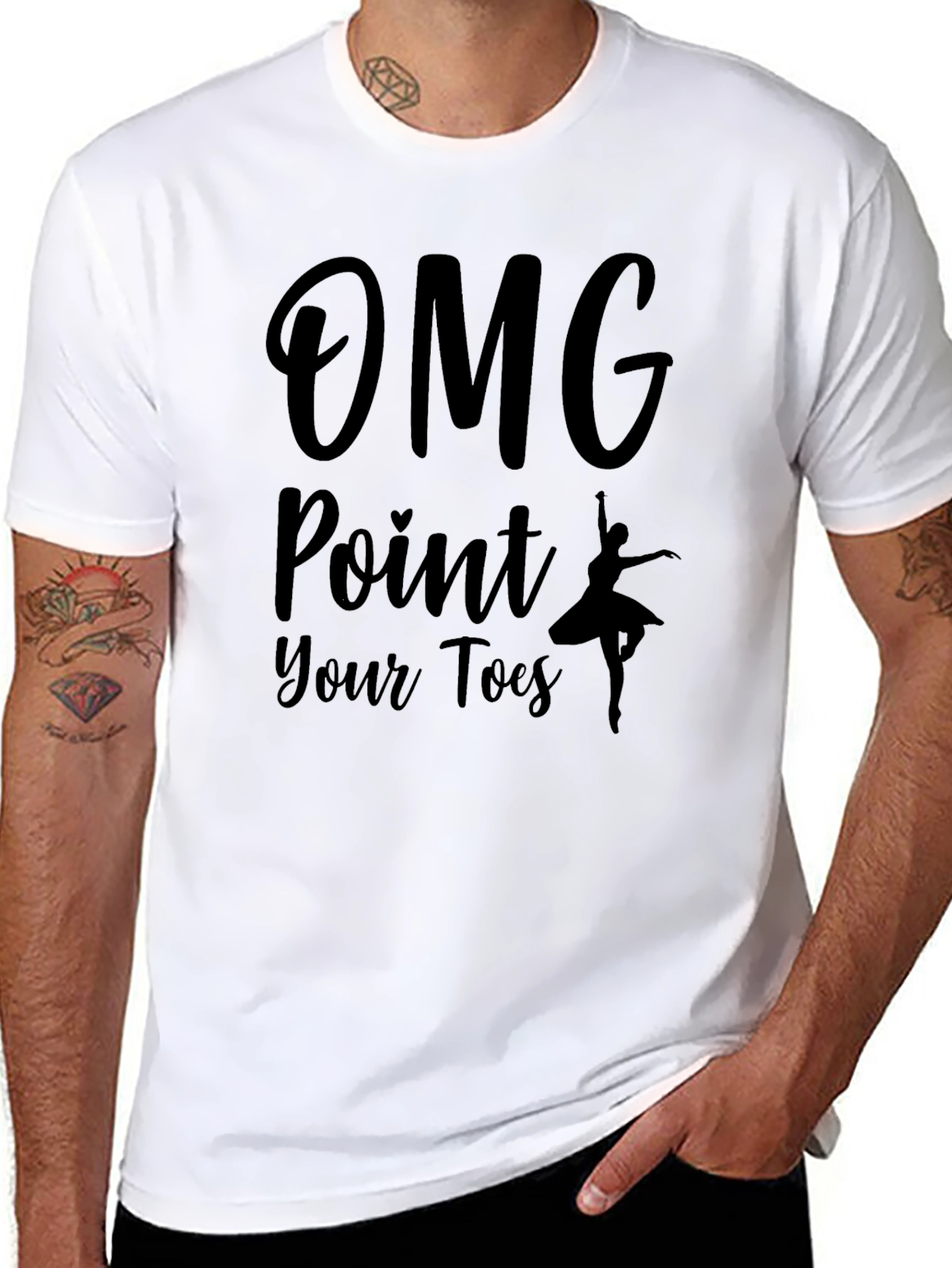 OMG Point Your Toes Black T-Shirt