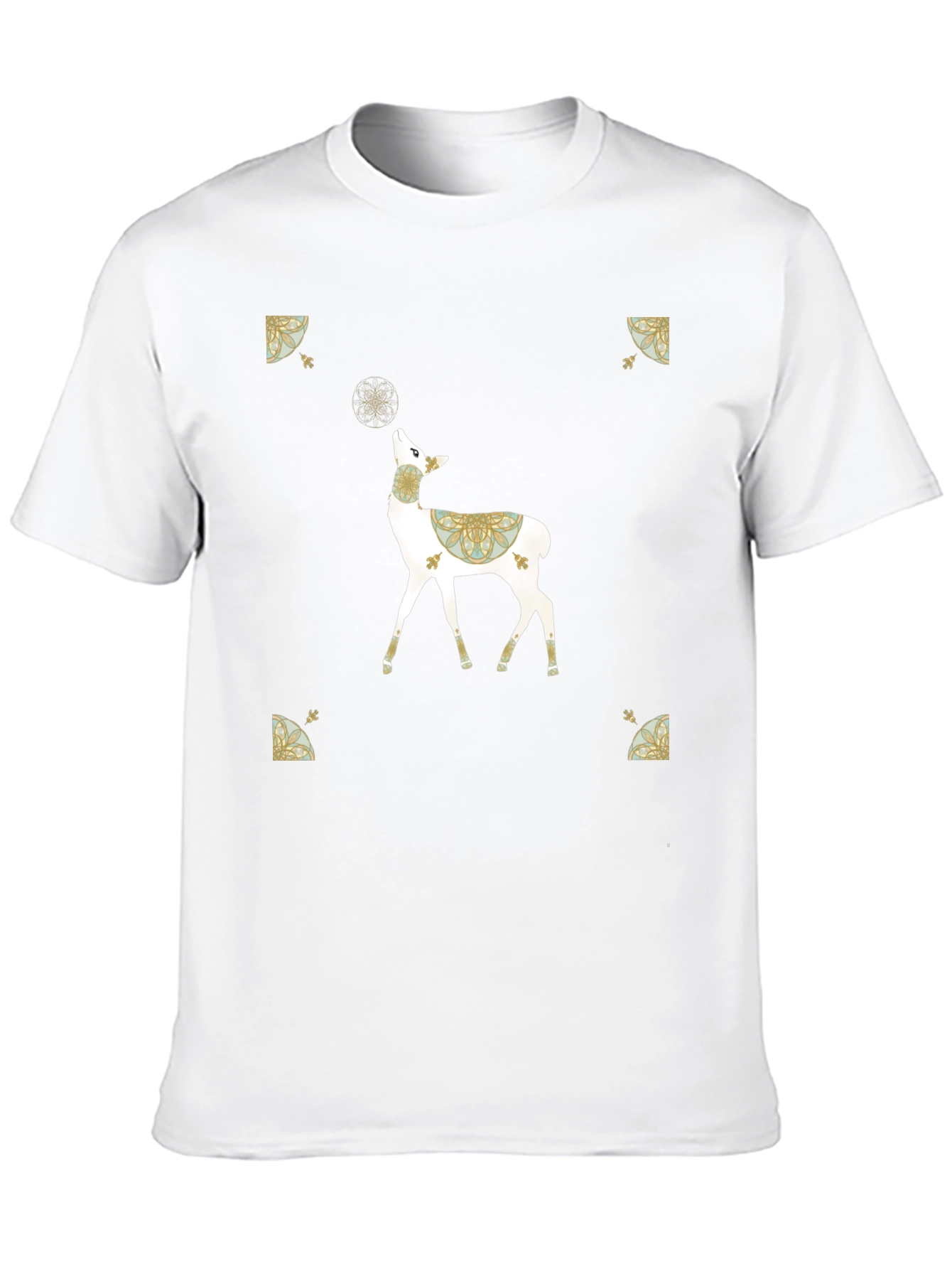 Deer Graphic Print Black T-Shirt