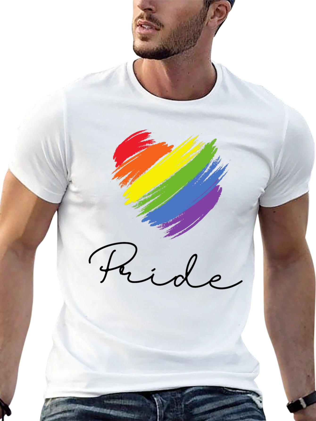 Pride Heart T-Shirt - Rainbow Graphic Tee