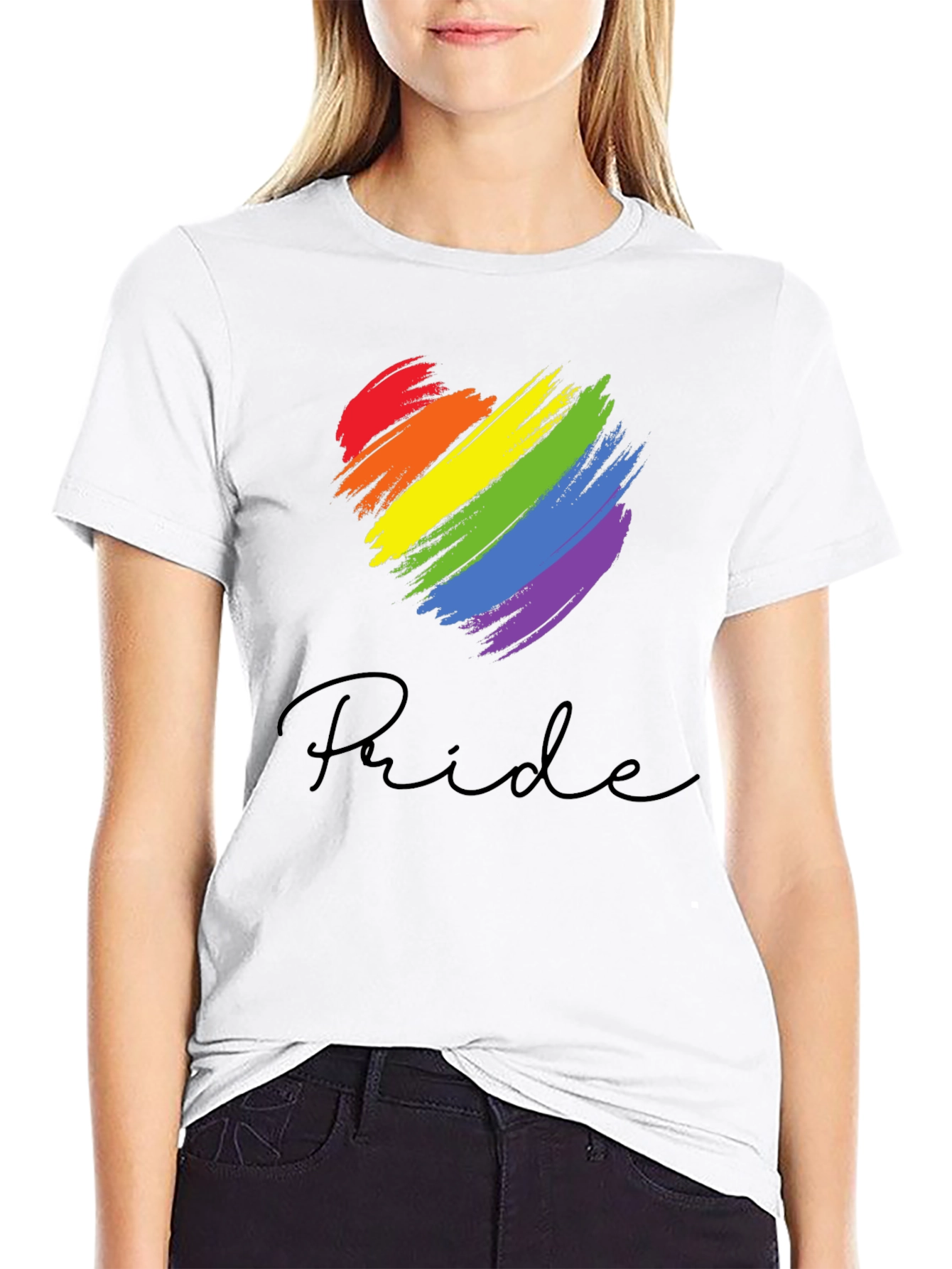 Pride Heart T-Shirt - Rainbow Graphic Tee